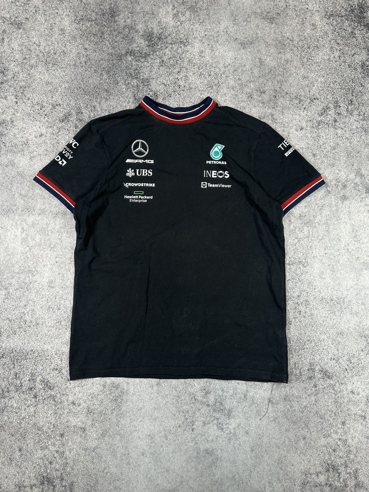 F-1 Mercedes Benz AMG Polo Petronas Racing Logo Rare L USA
