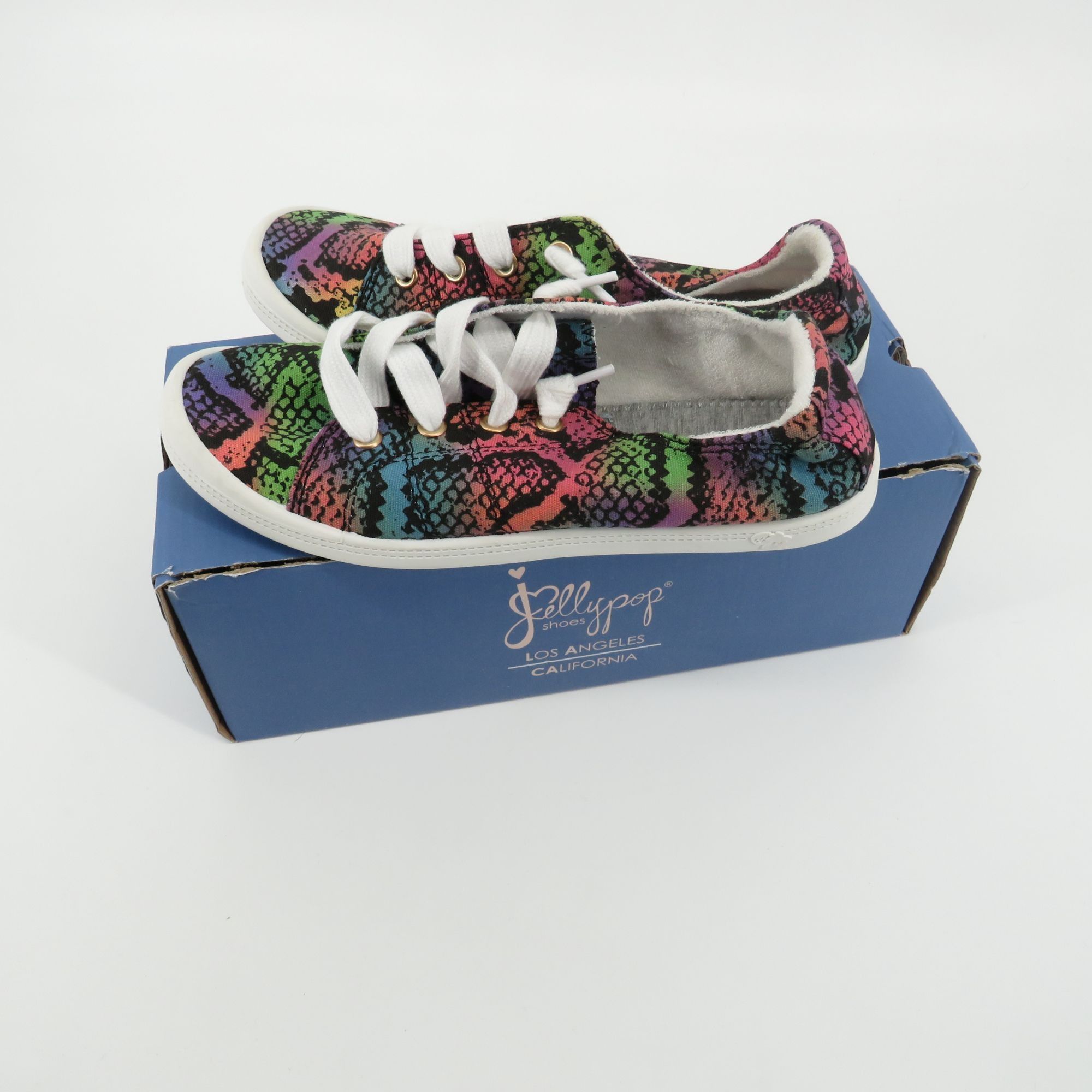 Other Jellypop Womens Rainbow Snake Print Sneakers Lace-Up 6.5 NEW Size US 6.5 / IT 36.5 - 2 Thumbnail