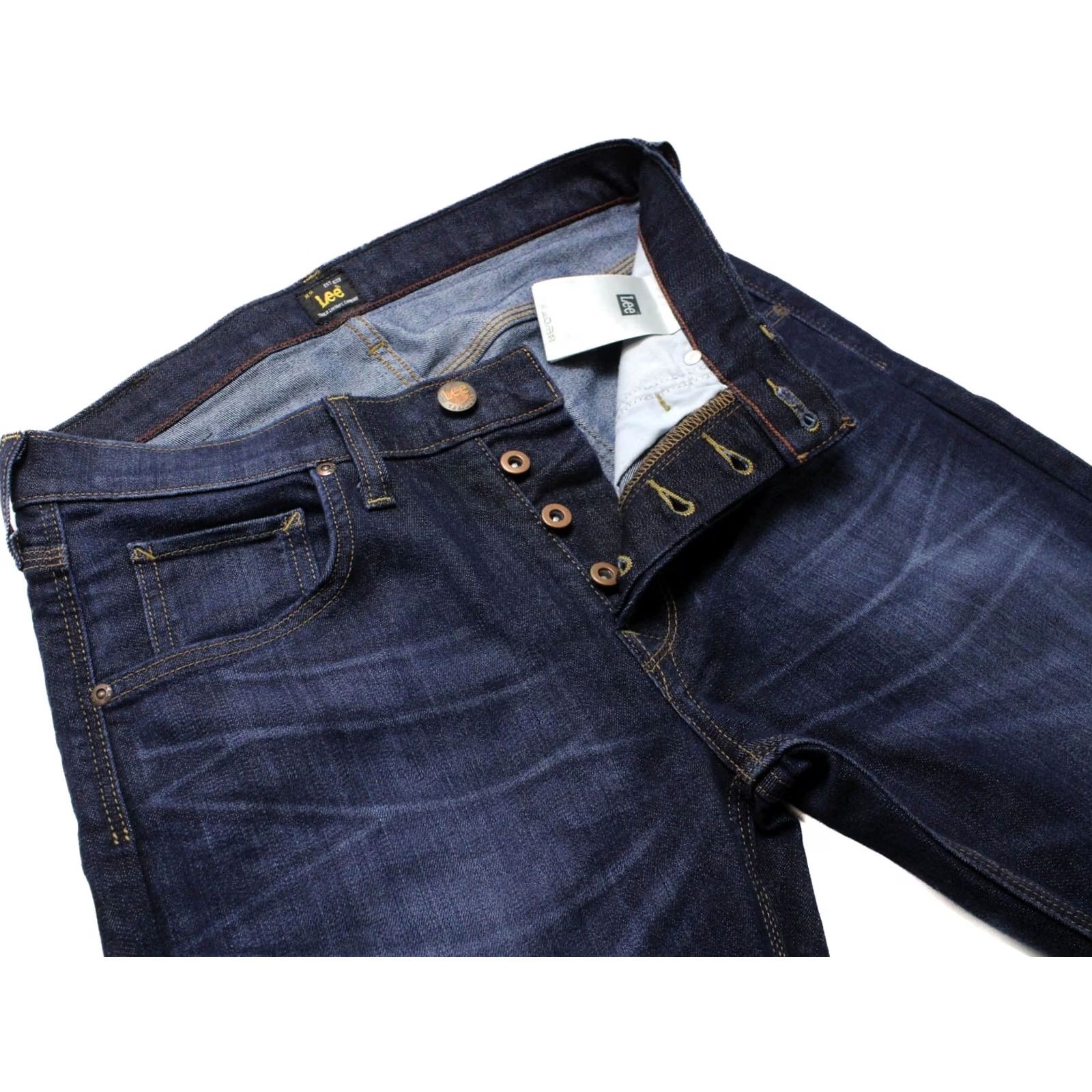 Lee LEE Jeans Men Regular Jeans Daren W30/L34 Button Fly Blue Denim Pants 34in Inseam Mens Size US 30 / EU 46 - 4 Thumbnail