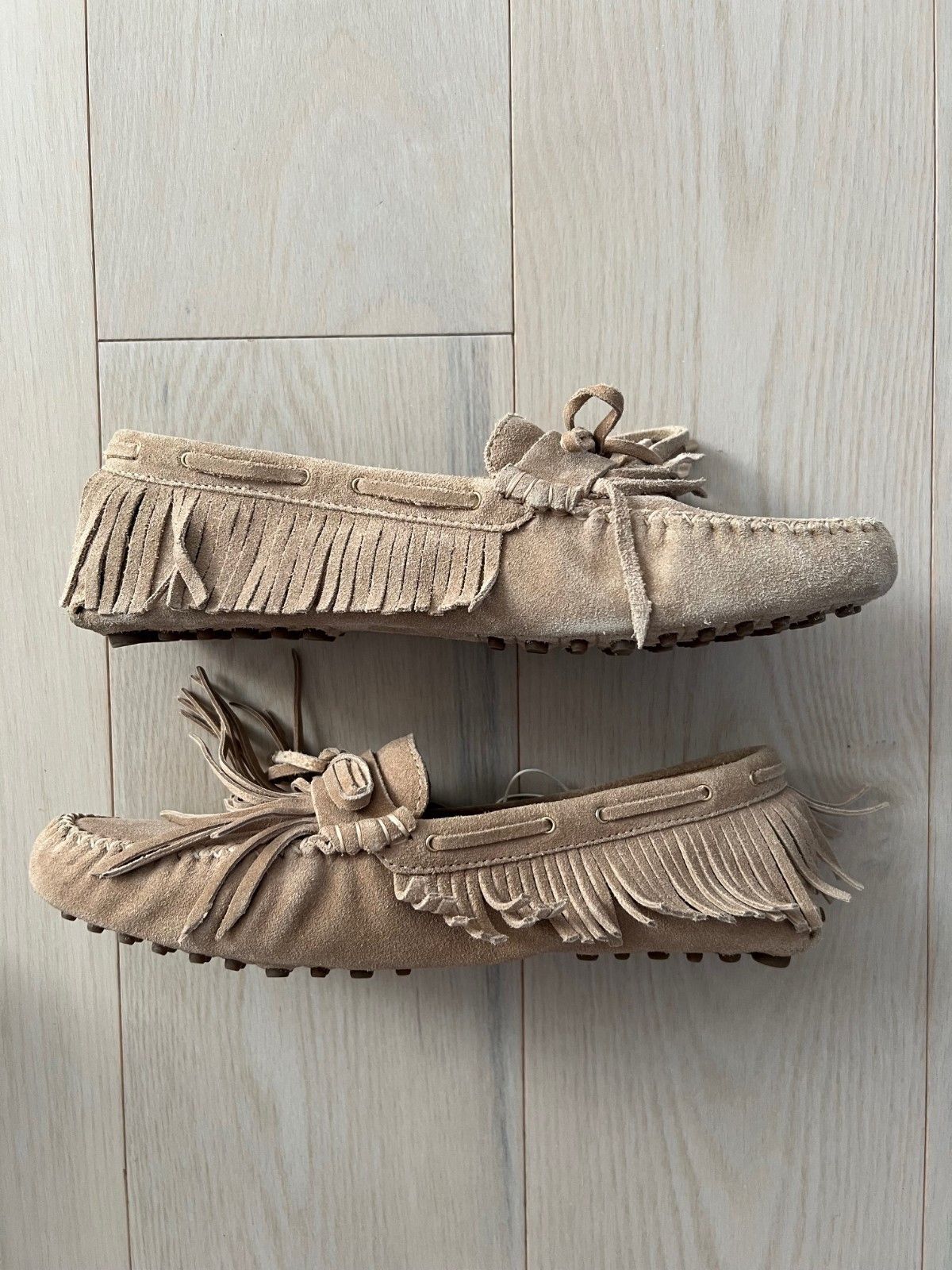 H&M H&M Fringed Split Suede Loafers Shoes in Beige ( 9.5 ) Size US 9.5 / IT 39.5 - 6 Thumbnail