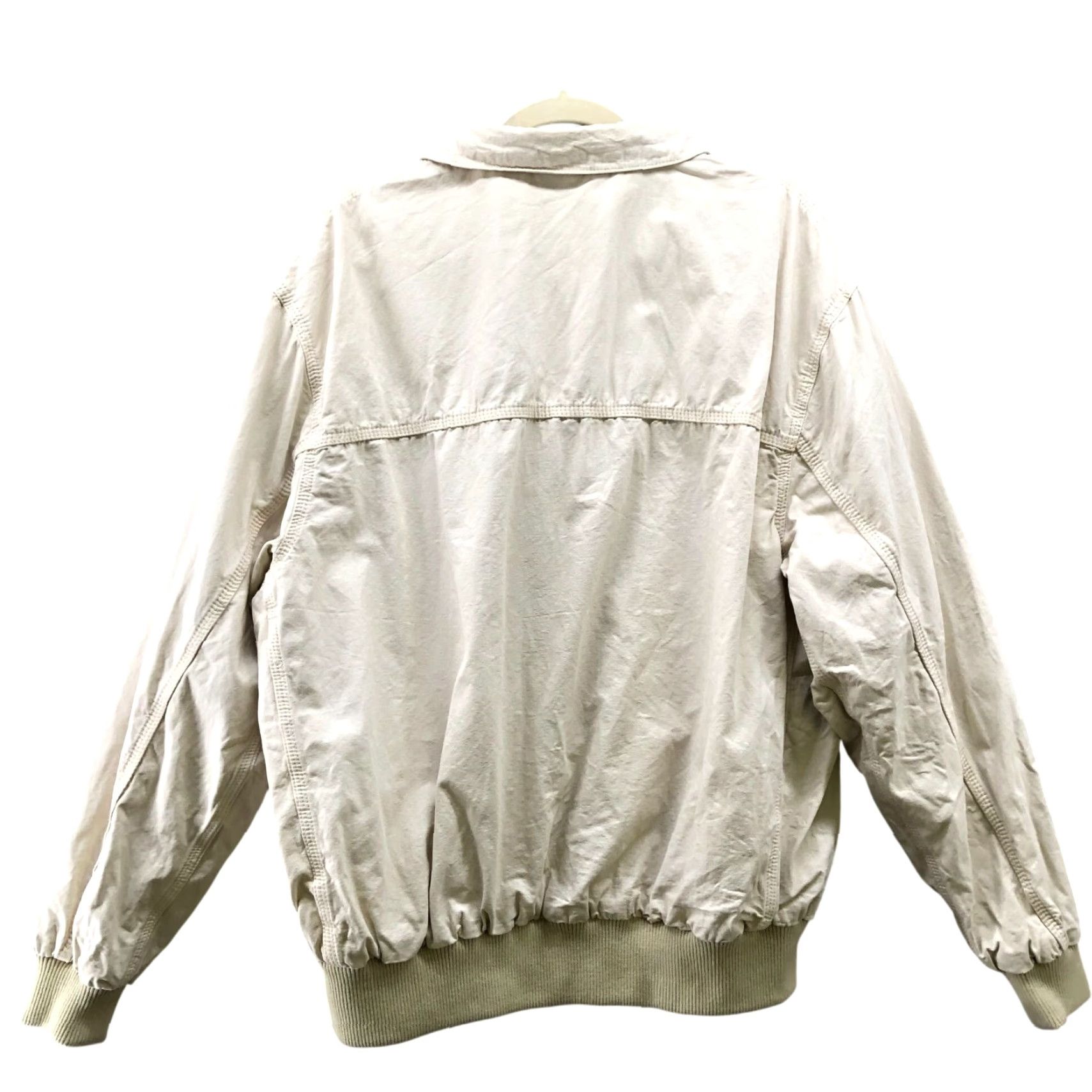 Topshop Topshop Womens Bomber Jacket M Beige Oversized Cotton Collared Zip 90s Retro Size M / US 6-8 / IT 42-44 - 2 Thumbnail