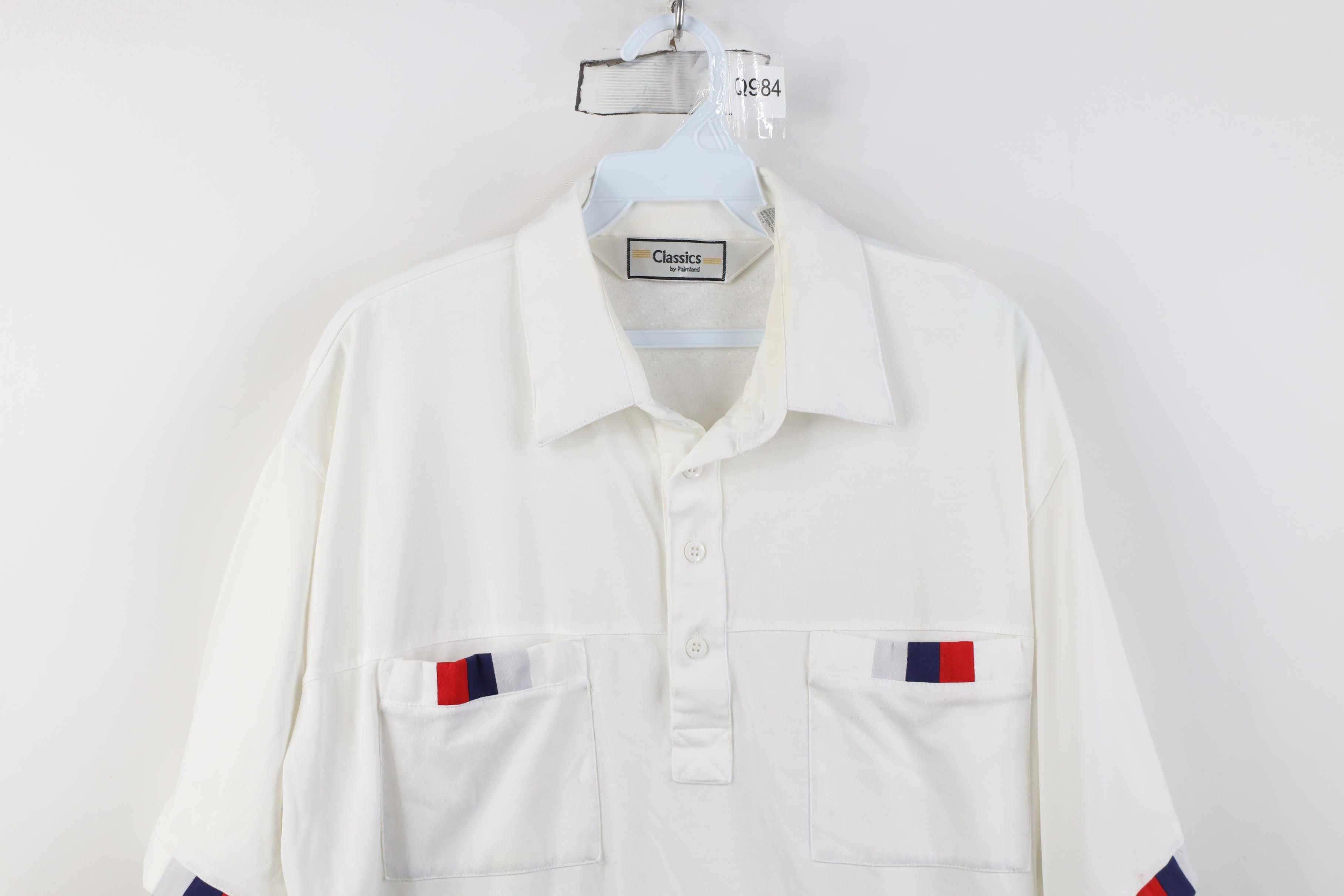 Vintage Vintage 90s Streetwear Knit Collared Golf Polo Shirt White Size US XL / EU 56 / 4 - 2 Thumbnail
