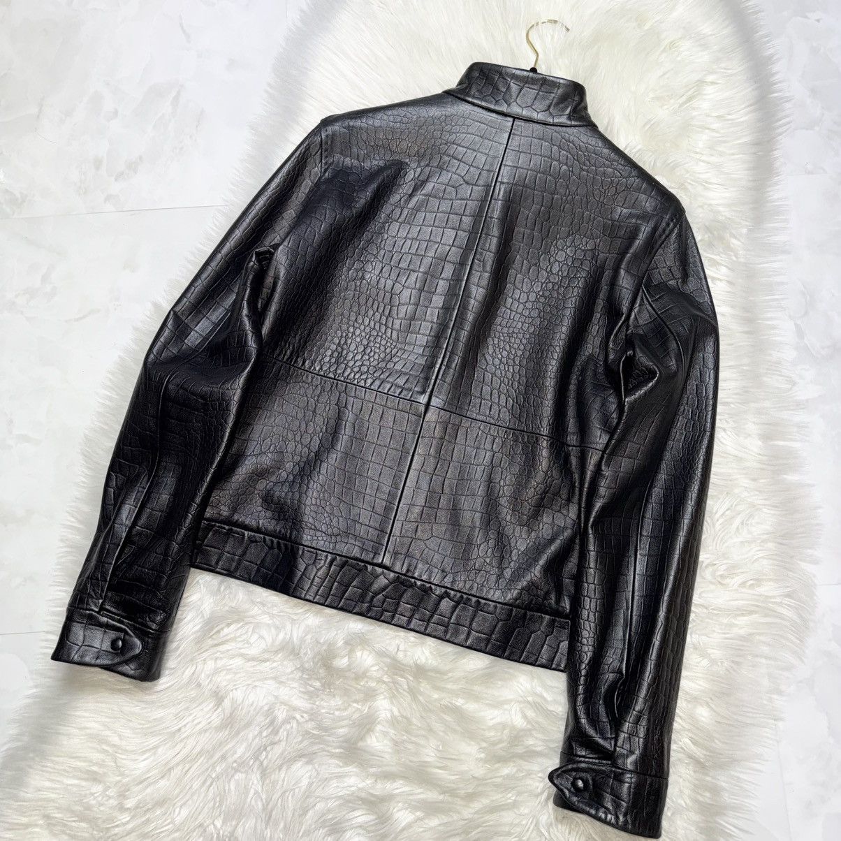 Max Mara Max Mara Crocodile Embossed Leather Jacket and Skirt Suit Size M / US 6-8 / IT 42-44 - 8 Thumbnail