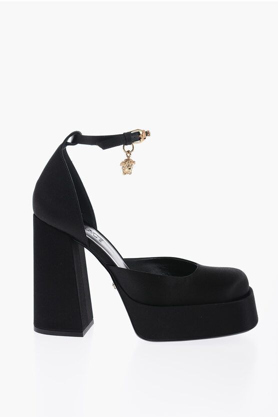 og1mm0524 Jewel Strap Satin Pumps in Black