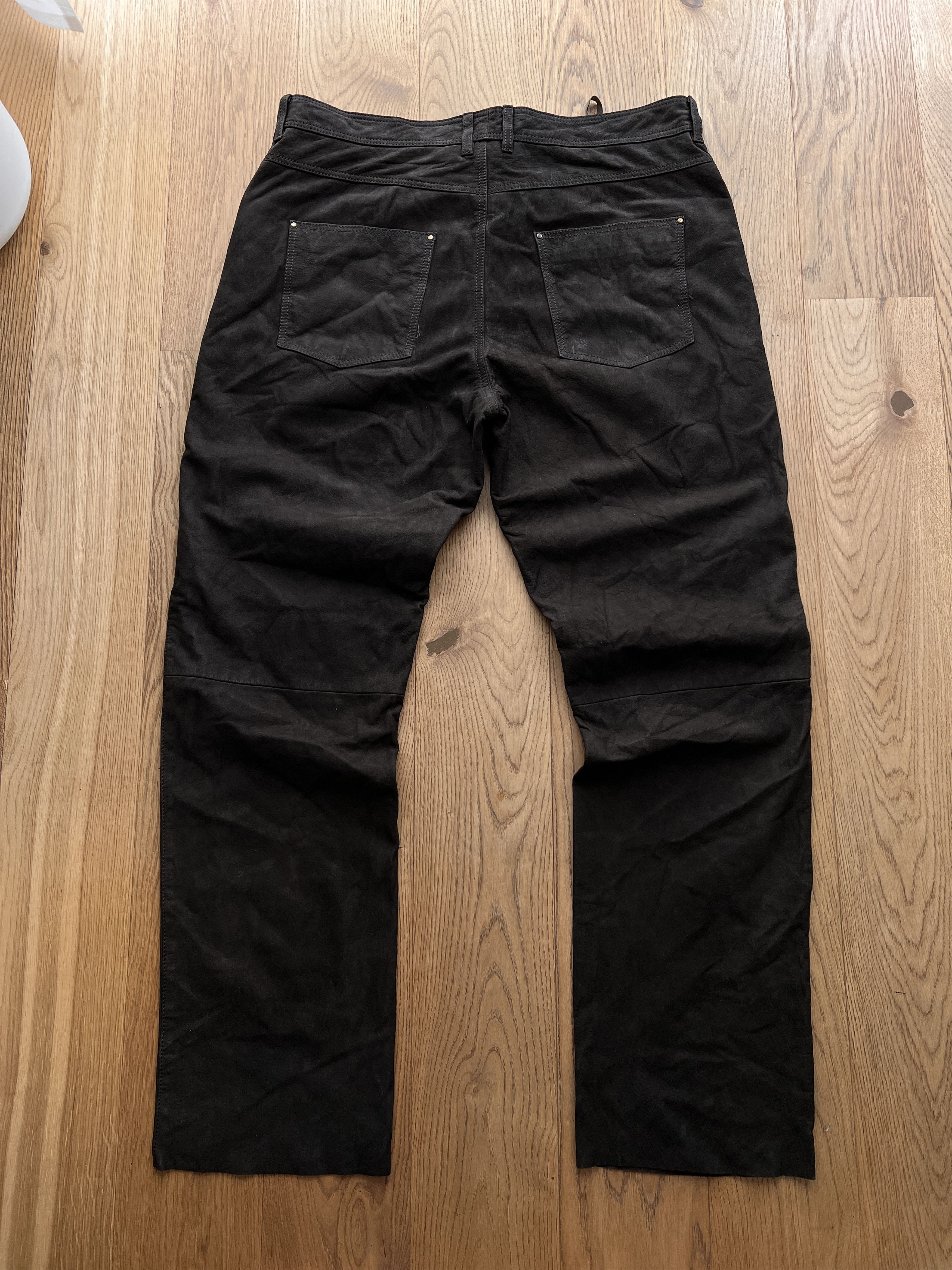 Genuine Leather Vintage 90s real leather pants y2k baggy faded streetfashion Size US 38 / EU 54 - 4 Thumbnail