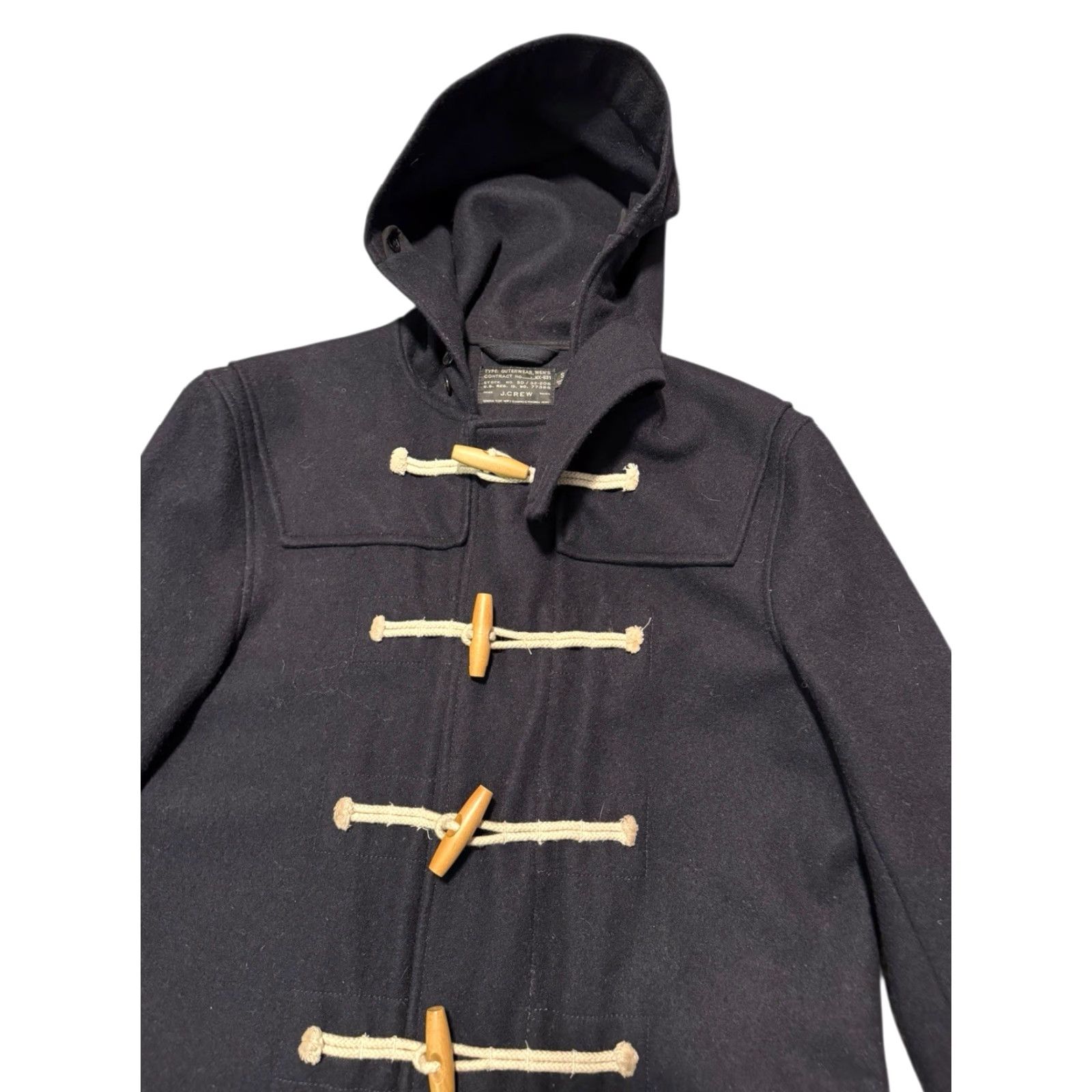 J.Crew J.Crew NX-631 Heritage Hooded Black Wool Toggle Duffle Coat Jacket Men's Small Size US S / EU 44-46 / 1 - 5 Thumbnail