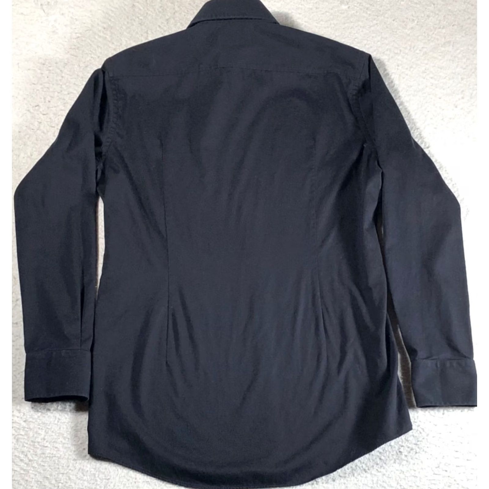 Hugo Boss HUGO BOSS Shirt Mens M Black Long Sleeve Sharp Fit 100% Cotton Spread Collar 15R Size US M / EU 48-50 / 2 - 2 Thumbnail
