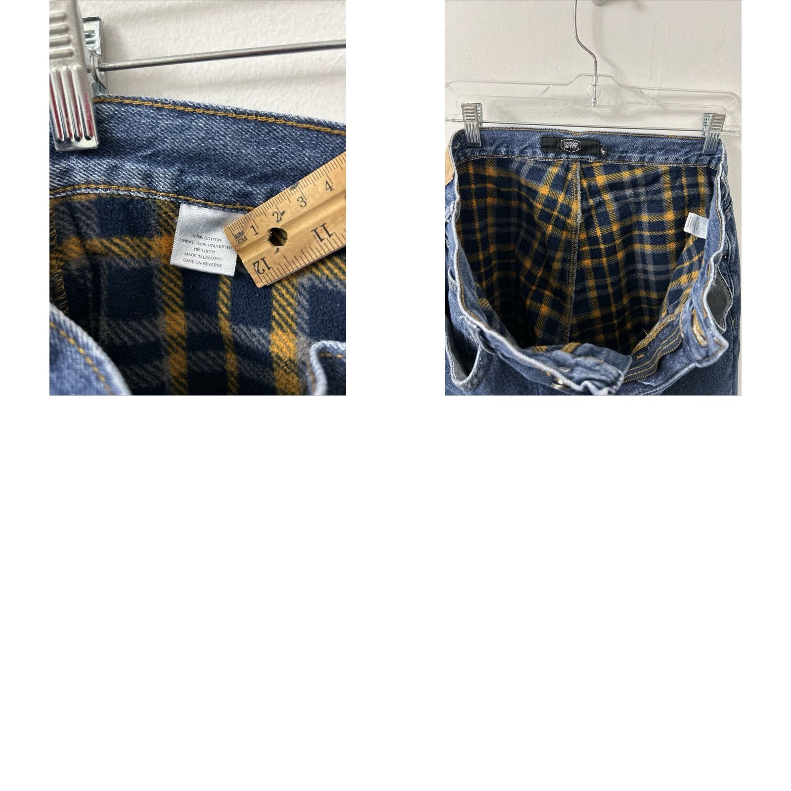 Denime Berkley Jensen Jeans Mens 32x30 Blue Wash Flannel Lined Straight Denim Quality Comfort Winter Fall Size US 32 / EU 48 - 9 Thumbnail