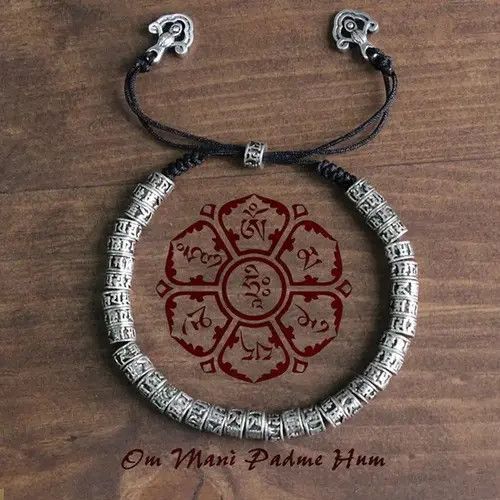 Handmade × Jewelry Buddhist Bracelet Gothic Tibetan Punk Religious Beads Size ONE SIZE - 2 Thumbnail
