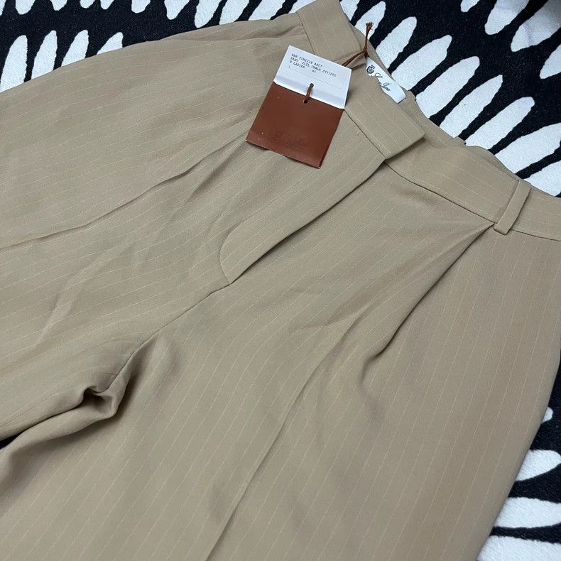 Loro Piana LORO PIANA Ms.Light beige silk wide leg pants Size 26" / US 2 / IT 38 - 2 Thumbnail