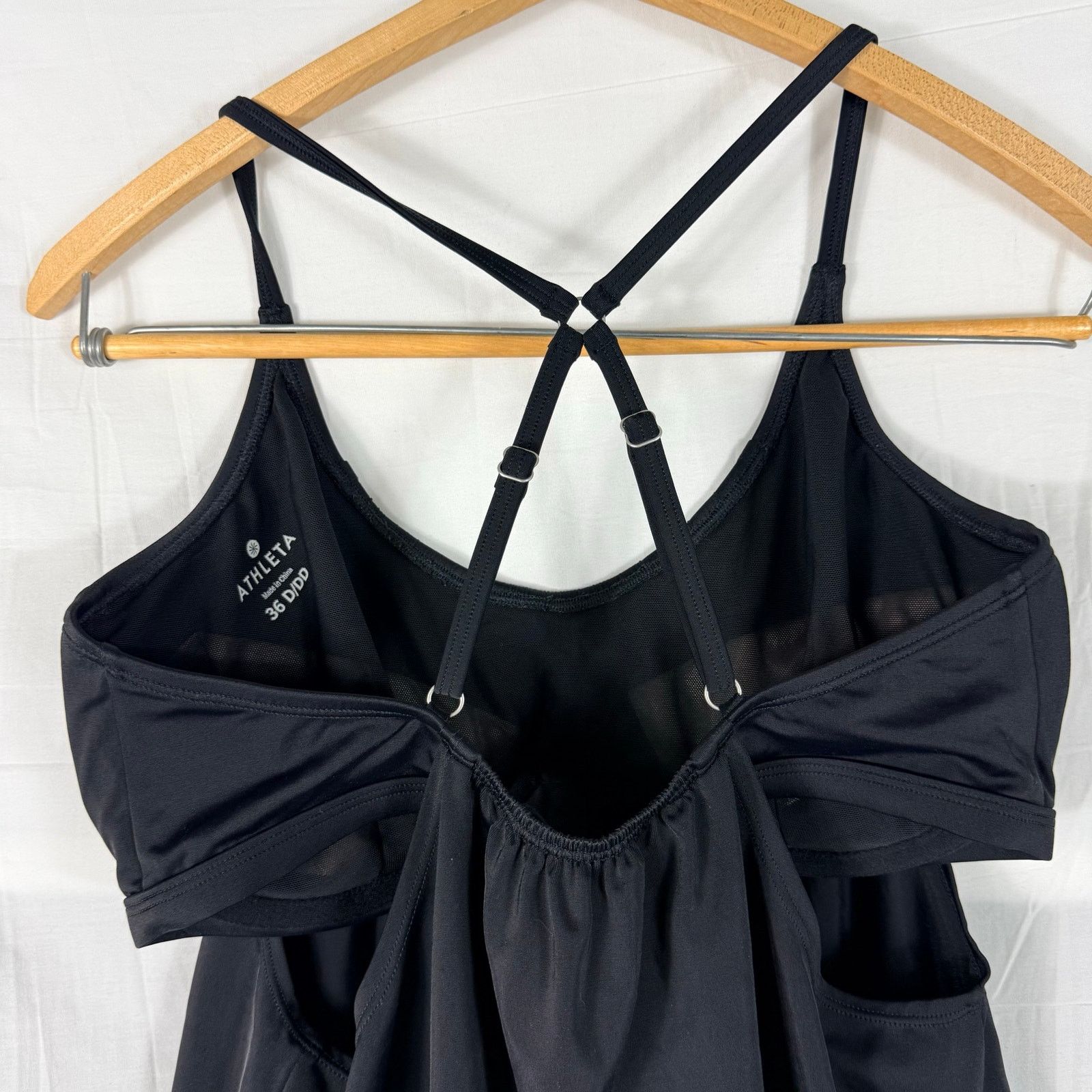 Athleta Athleta Black Blousy Tankini Swim Surf Top 467408 36D Beach Size ONE SIZE - 6 Thumbnail