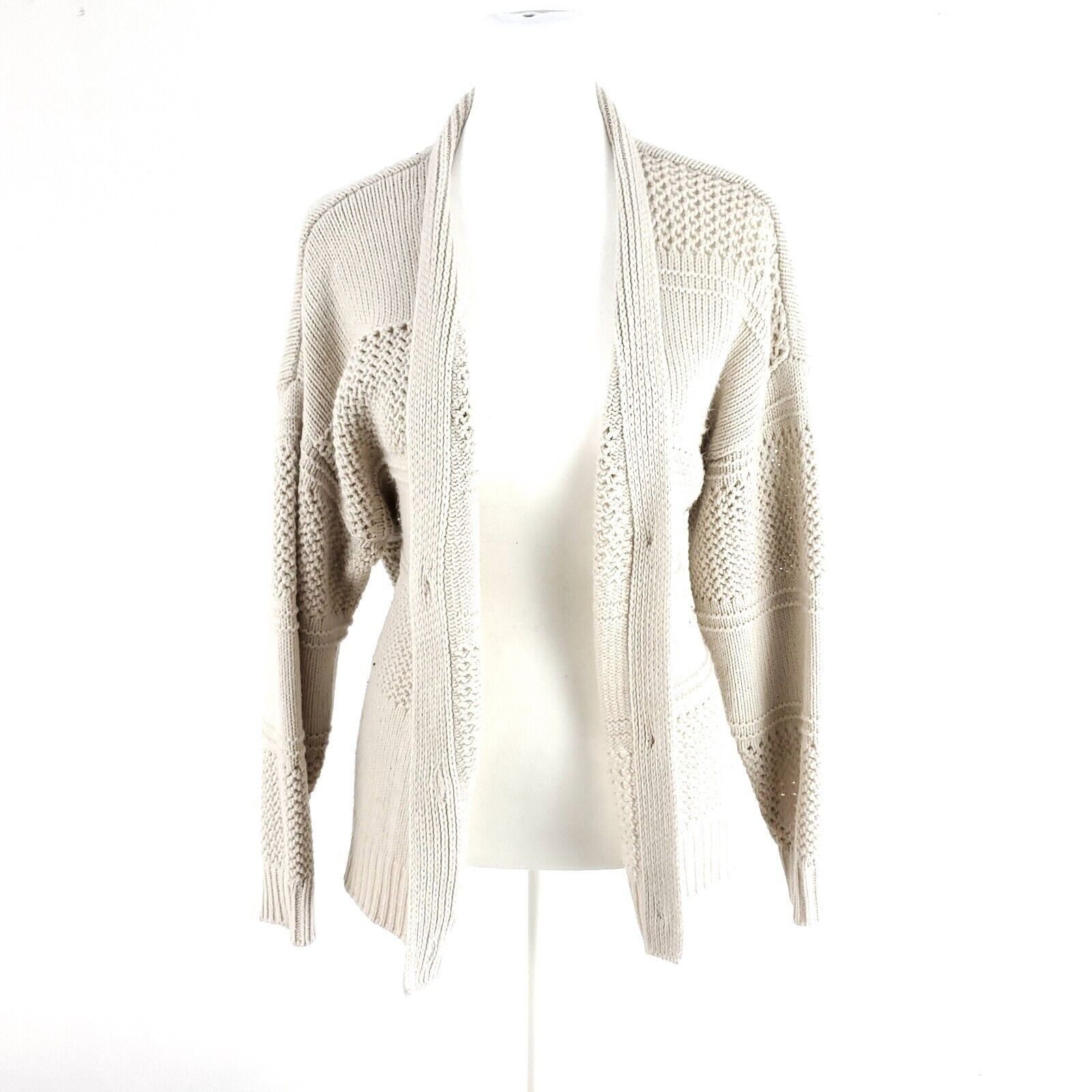 Forever 21 Forever 21 Small Cream Acrylic Cardigan Sweater Long Sleeve Size S / US 4 / IT 40 - 1 Thumbnail
