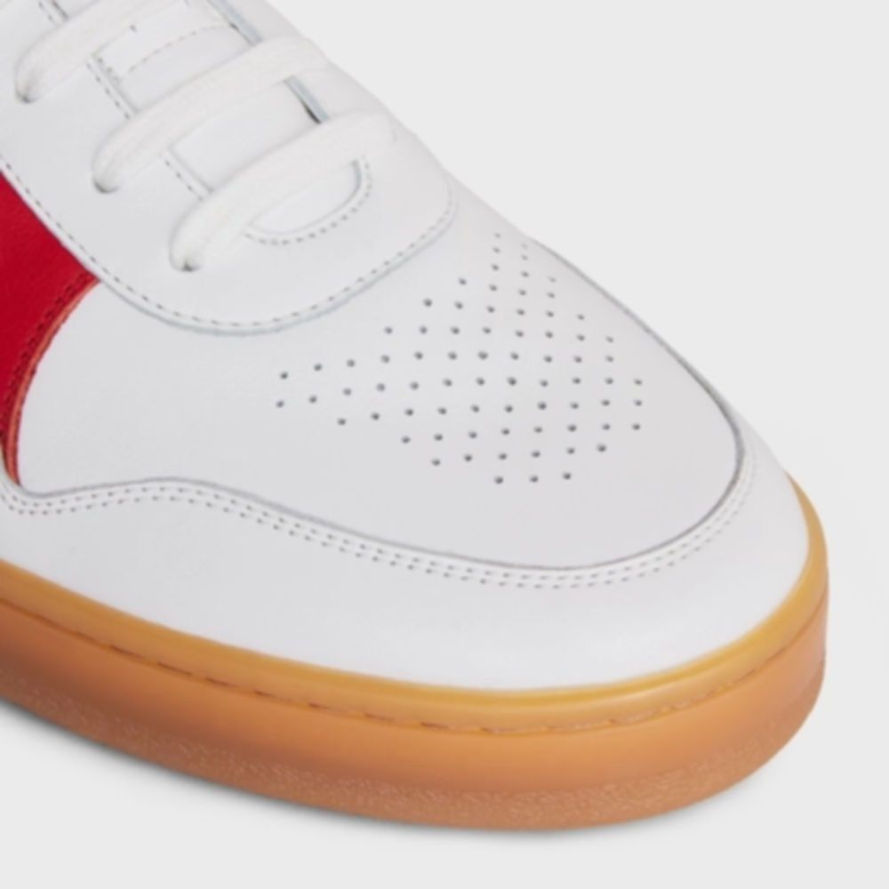 Celine o1bcso1str0625 349223338C Low-Top Sneakers Optic White/Red Size US 10 / EU 43 - 3 Thumbnail