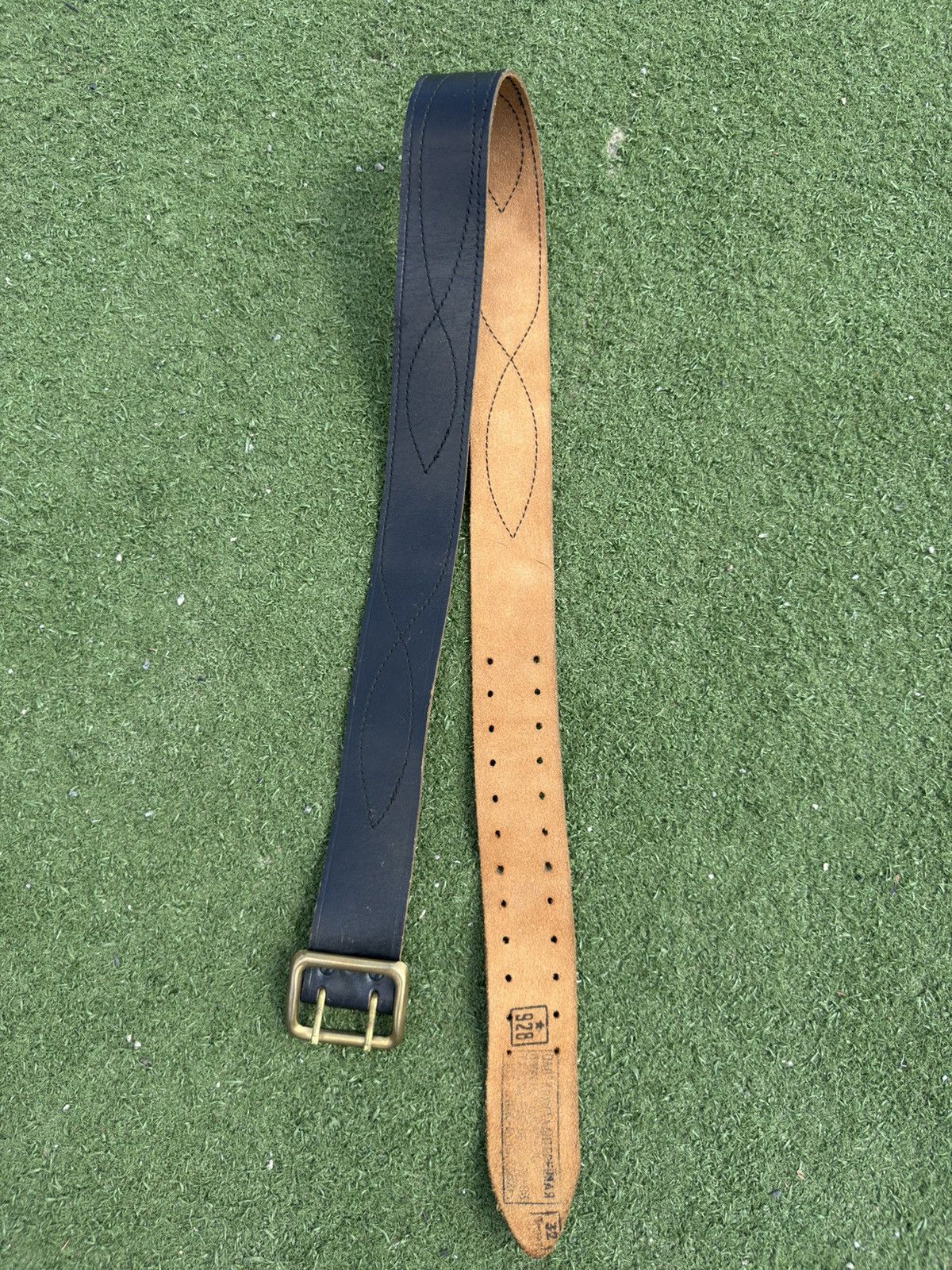 Vintage Old army officer leather double claw belt USSR soviet Size ONE SIZE - 5 Thumbnail