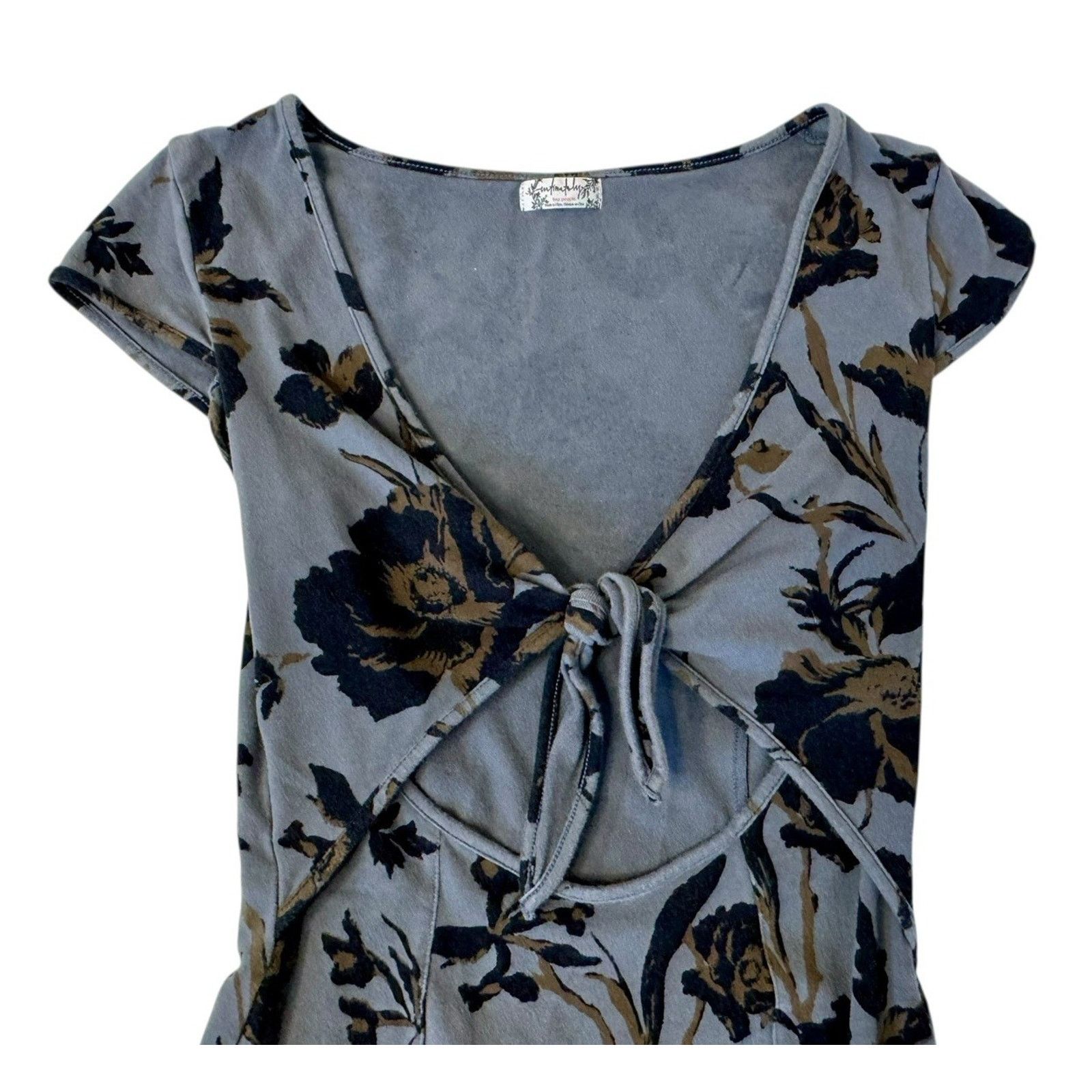 Free People INTIMATELY FP Wowzers Cut Out Floral Bodysuit Keyhole Sz XS Size XS / US 0-2 / IT 36-38 - 4 Thumbnail