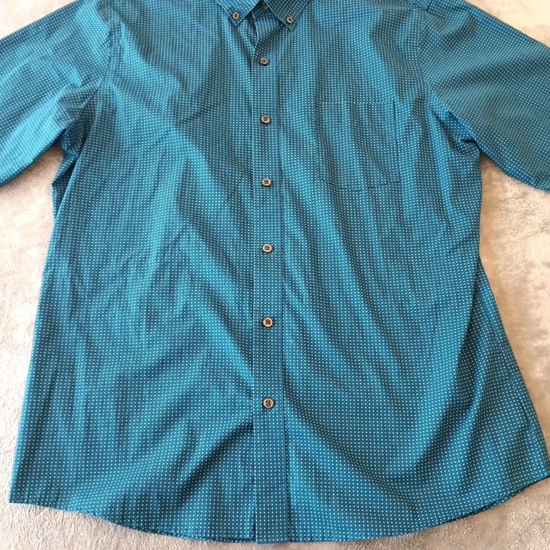Van Heusen Van Heusen Shirt Mens XL Slim Fit Blue Geometric Long Sleeve Button Down Size US XL / EU 56 / 4 - 5 Thumbnail