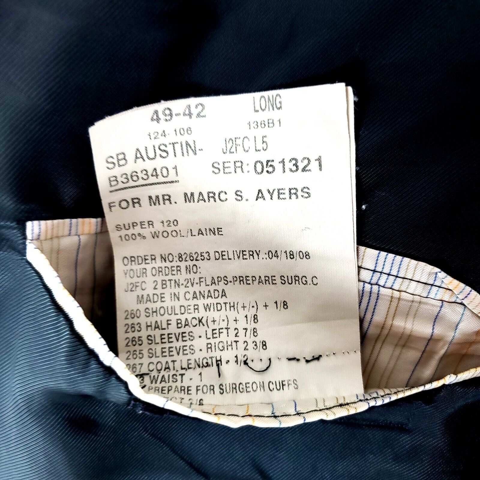 Samuelsohn Samuelsohn Sb Austin Super 120s Flannel Tweed Wool 2 Button Size 48L - 9 Thumbnail