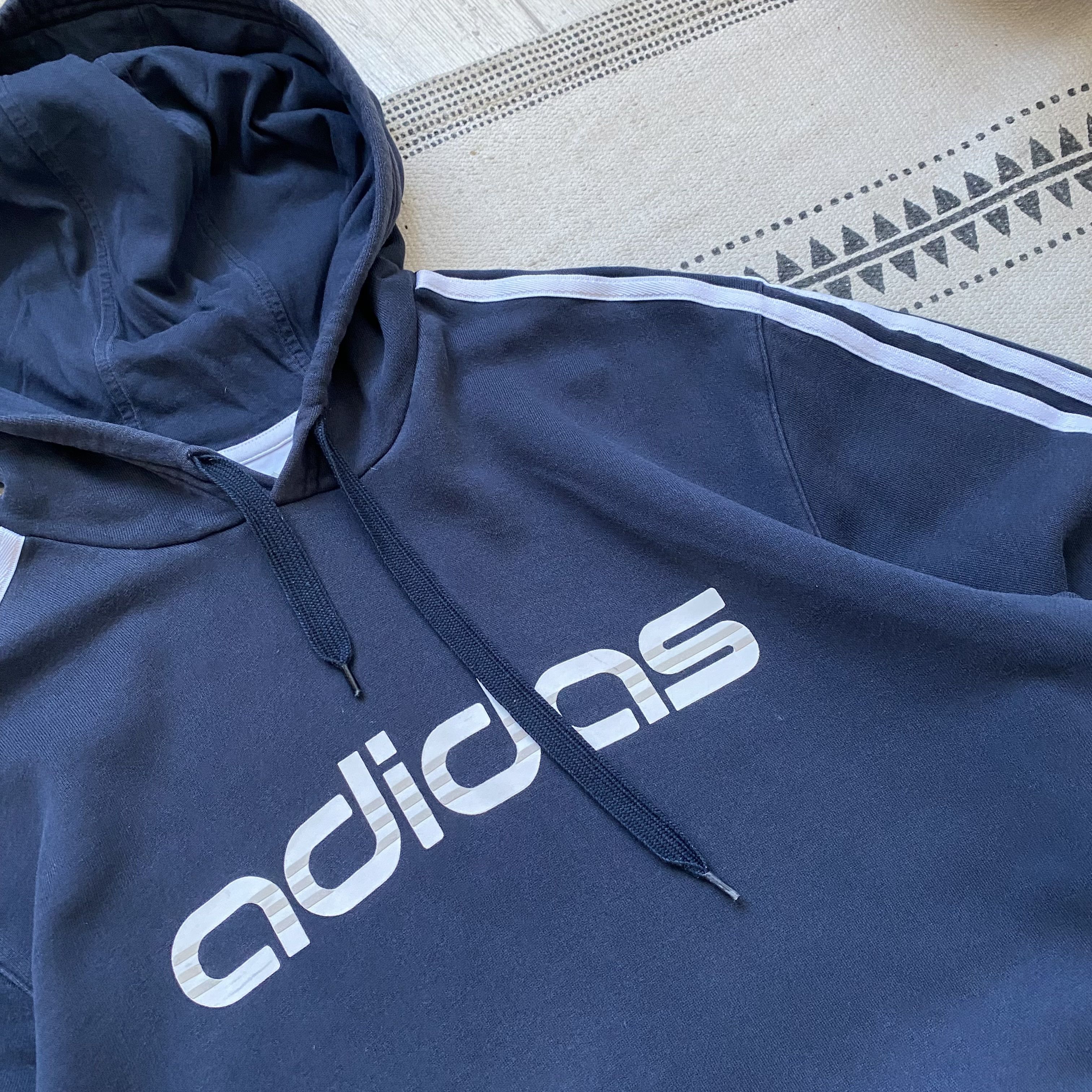 Adidas 🕷️Vintage 2000s Adidas hoodie center logo Umbro Nike Reebok Size US L / EU 52-54 / 3 - 5 Thumbnail