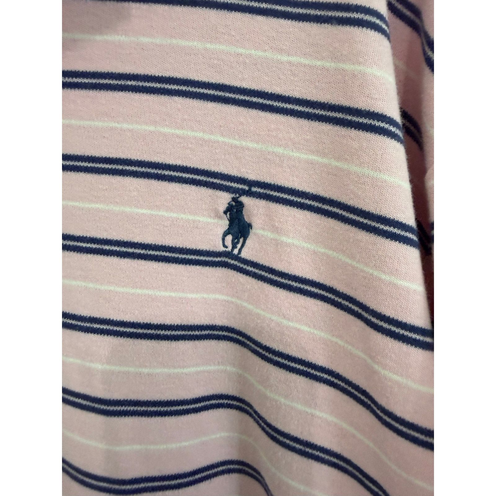 Ralph Lauren Ralph Lauren Polo Mens Sz XXL Pink Navy Stripe Smooth Cotton Size US XXL / EU 58 / 5 - 2 Thumbnail