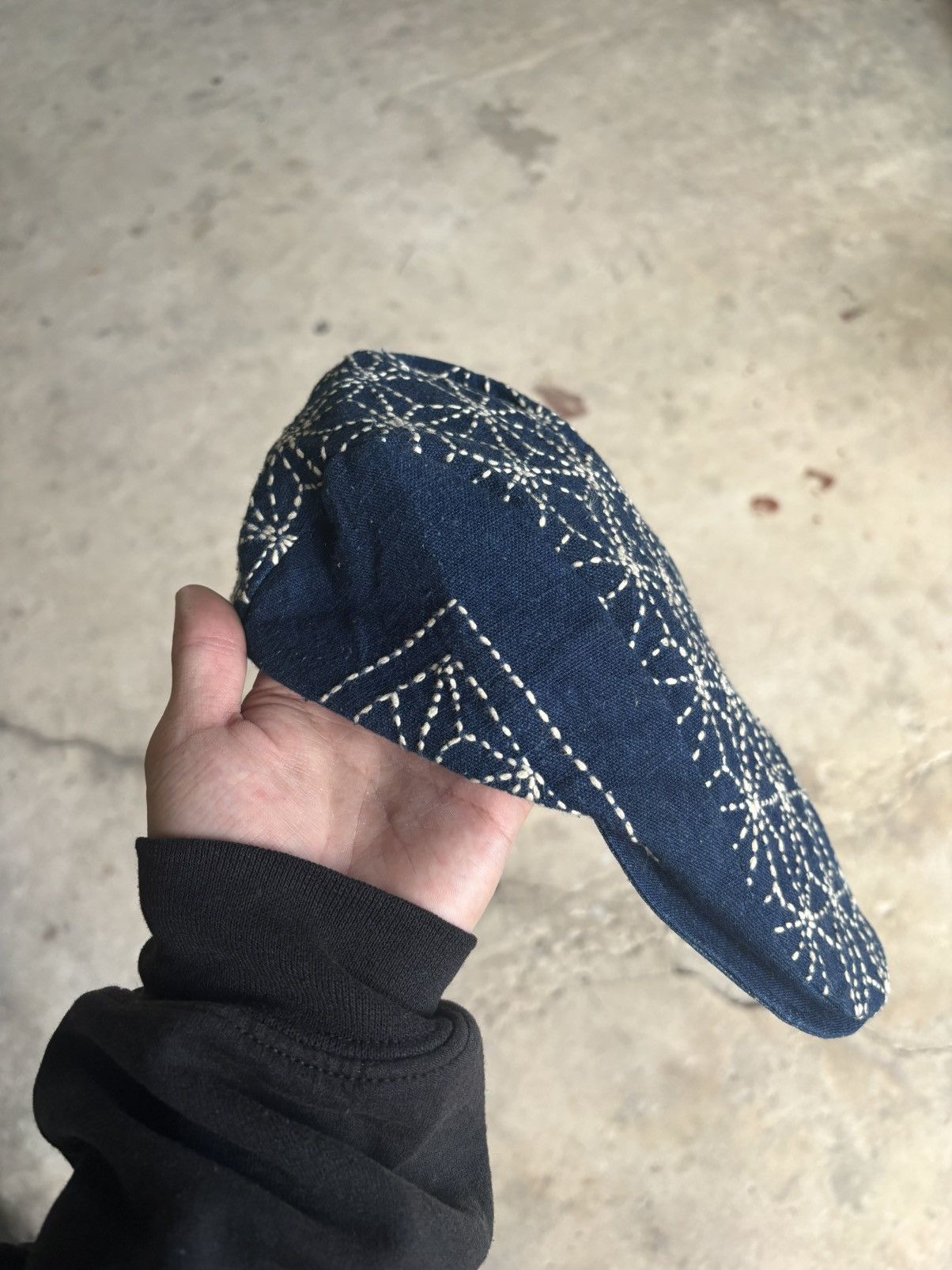 Japanese Brand Sashiko Denim Beret Hat 1 of 1 Size ONE SIZE - 6 Thumbnail