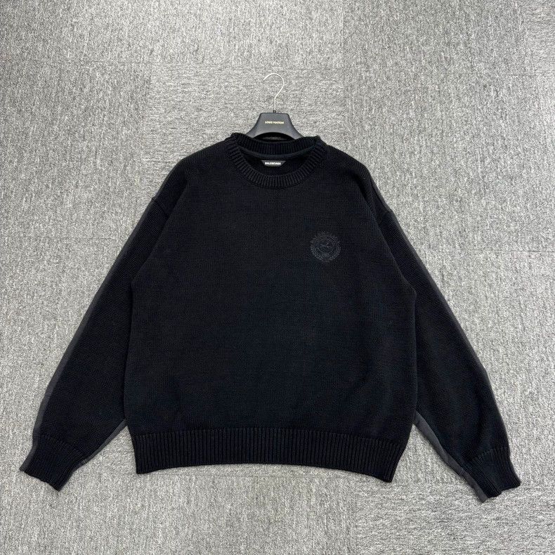 Balenciaga Balenciaga Embroidered Logo Sweater-yf Size US S / EU 44-46 / 1 - 1 Thumbnail