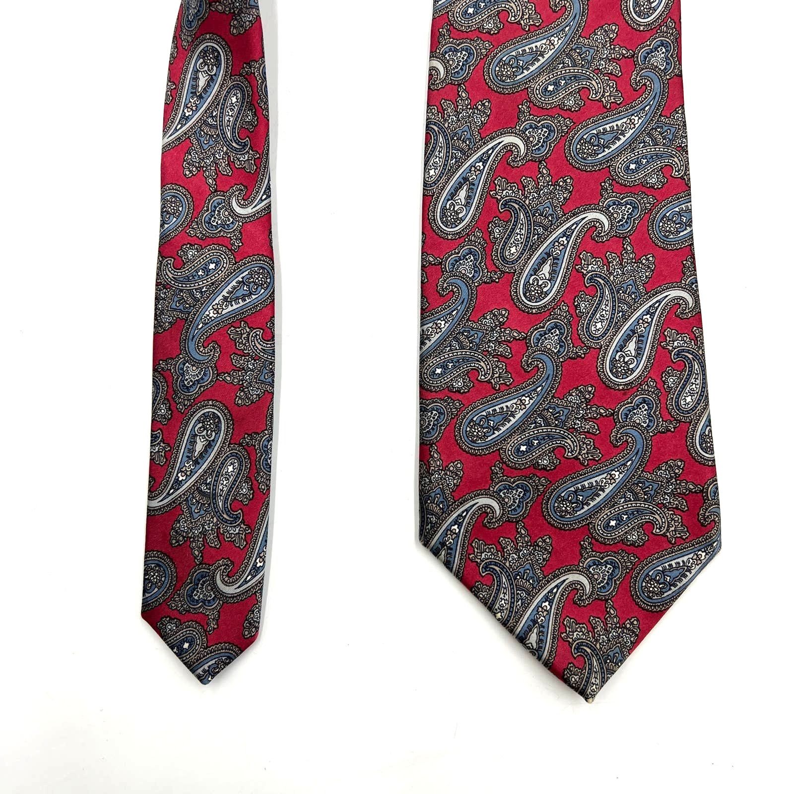 Dior × Vintage Vintage Christian Dior Paisley Silk Tie Red Size ONE SIZE - 6 Thumbnail