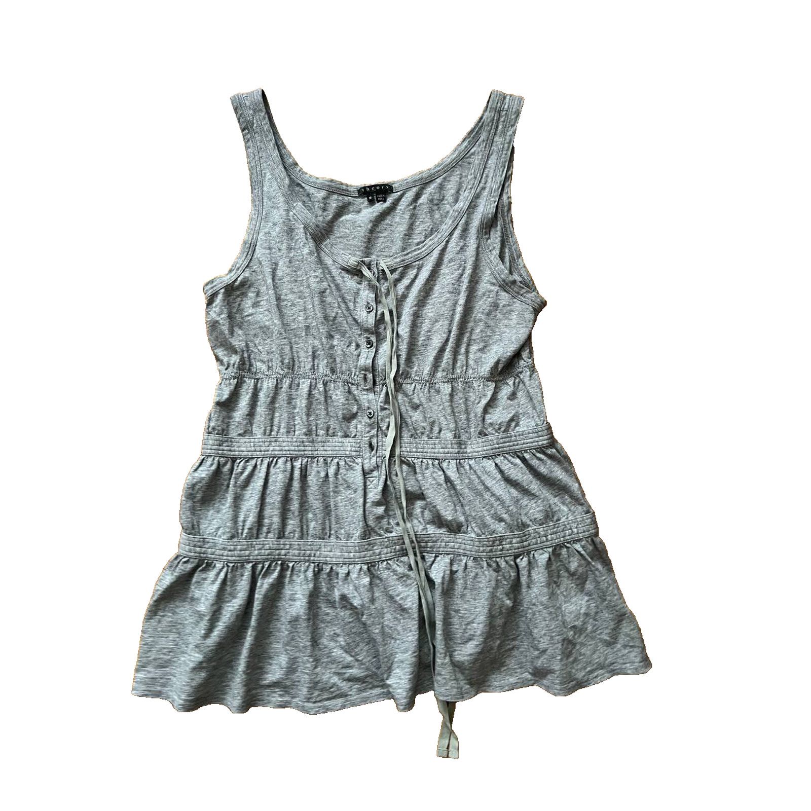 Theory Theory Gray Cozy women button top raffle tunic M A002039 Size 30" / US 8 / IT 44 - 1 Thumbnail