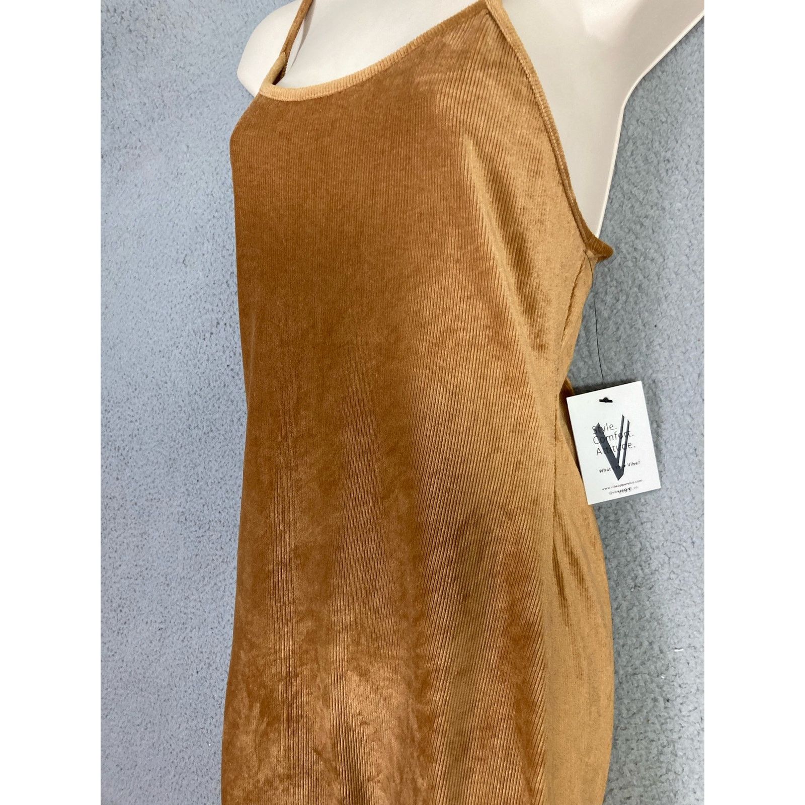 Other VIBE Sportswear Sleeveless Ribbed Mini Dress XL Beige Size XL / US 12-14 / IT 48-50 - 7 Thumbnail