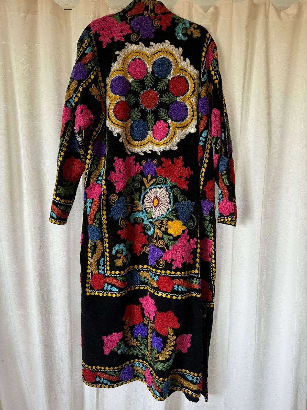 Handmade Turkish Handmade Floral Embroidered Full Length Kaftan Size ONE SIZE - 10 Thumbnail