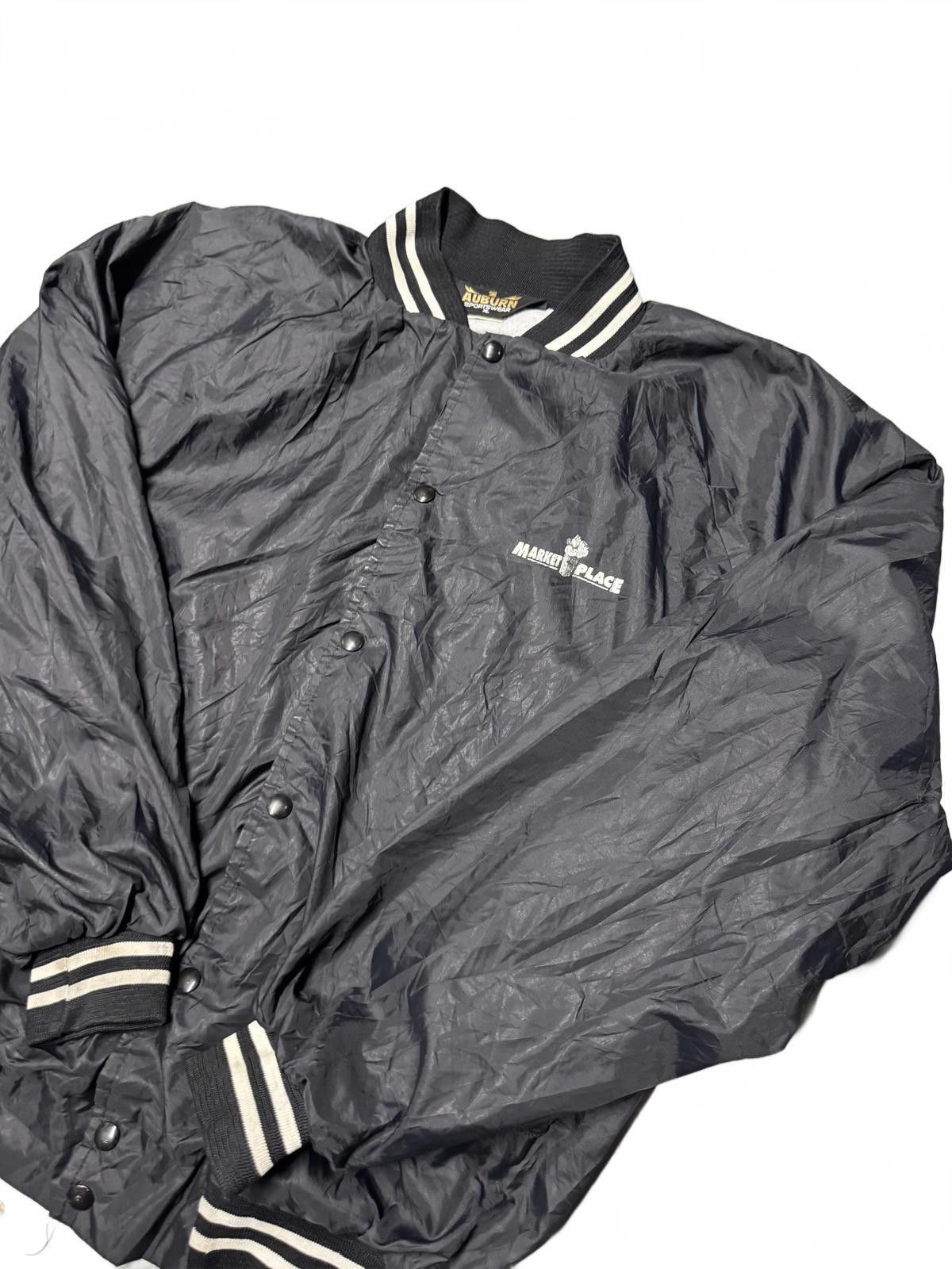 Auburn Sportswear Vintage Black Marketplace Jacket with Striped Cuffs Size US XL / EU 56 / 4 - 3 Thumbnail