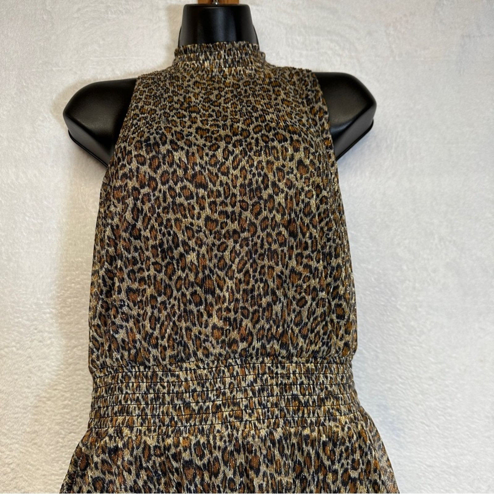 Sam Edelman Sam Edelman Leopard Print Sleeveless Handkerchief Midi Dress Size L / US 10 / IT 46 - 4 Thumbnail
