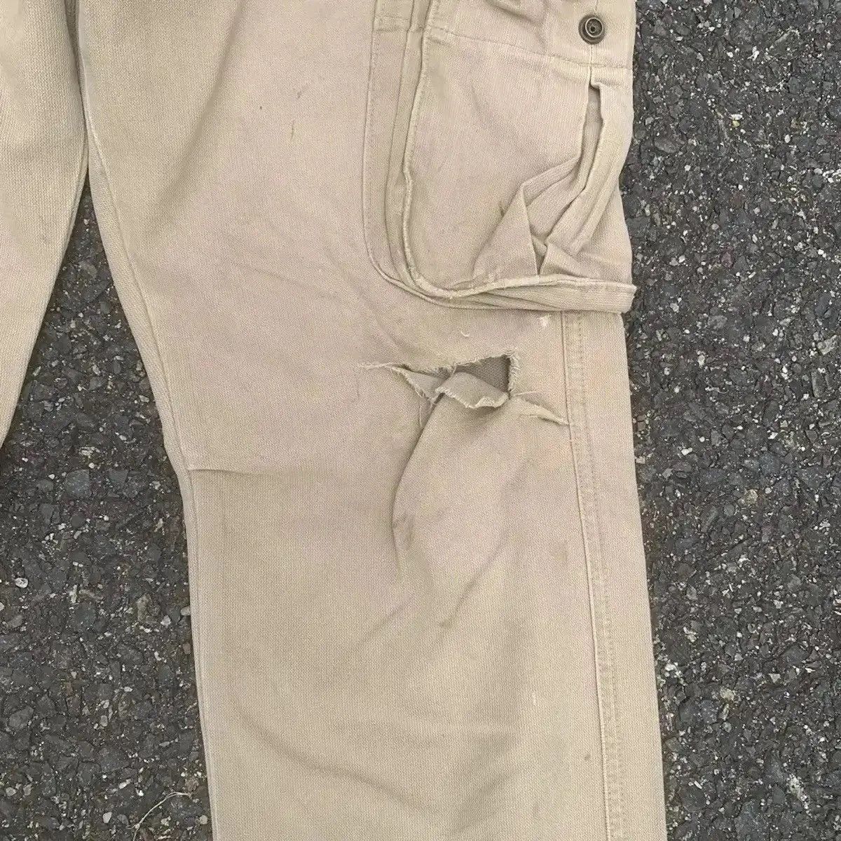 Surplus Research BLUE WAY x SURPLUS TROUSERS DISTRESSED KNEE UTILITY CARGO Size US 29 - 6 Thumbnail