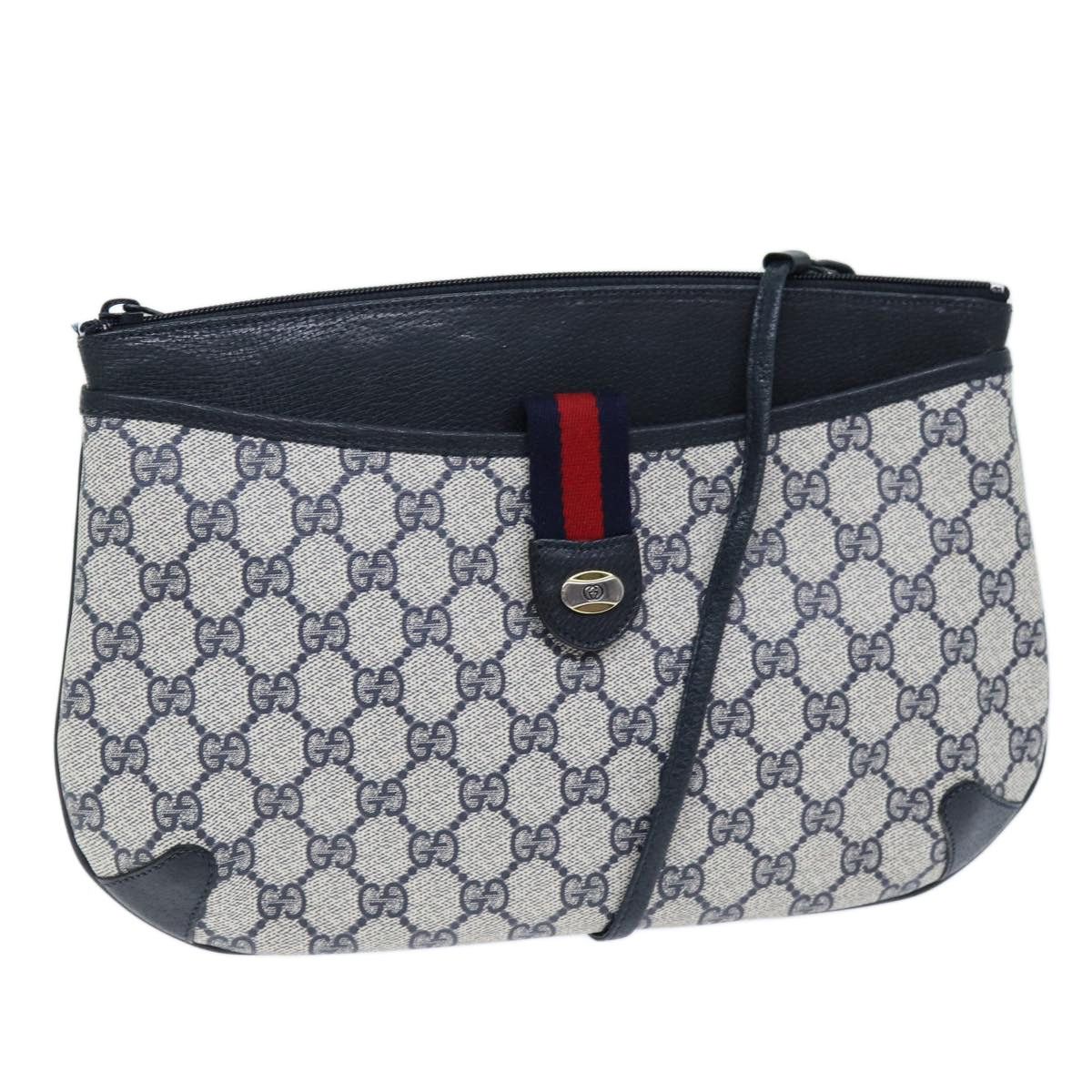 Gucci GUCCI GG Supreme Sherry Line Shoulder Bag Pvc Navy Red 904 Size ONE SIZE - 1 Thumbnail