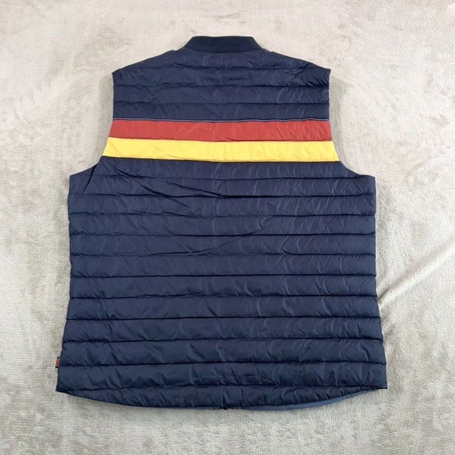 Marine Layer Marine Layer Taos Down Fill Puffer Vest in Blue Striped Men XL Full Zip Pockets Size US XL / EU 56 / 4 - 6 Thumbnail