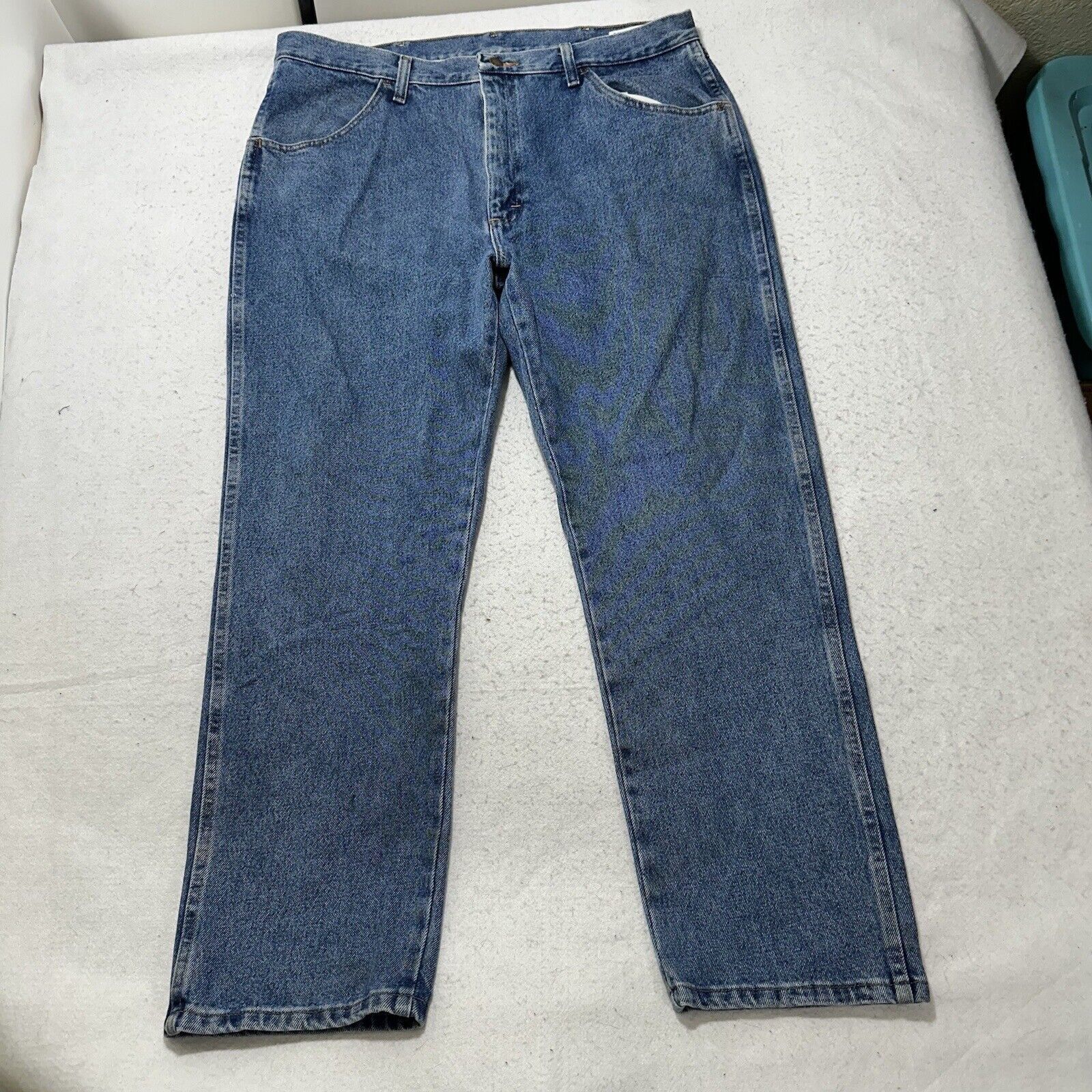 Wrangler Vintage Wrangler Rustler 38x29 Straight Leg Denim Blue Jeans Size US 38 / EU 54 - 1 Thumbnail
