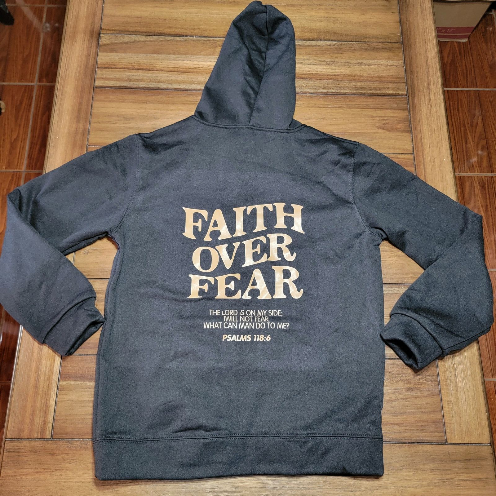 Other Faith Over Fear Unisex Hoodie "Psalms 118:6" - Size Large Size L / US 10 / IT 46 - 1 Thumbnail