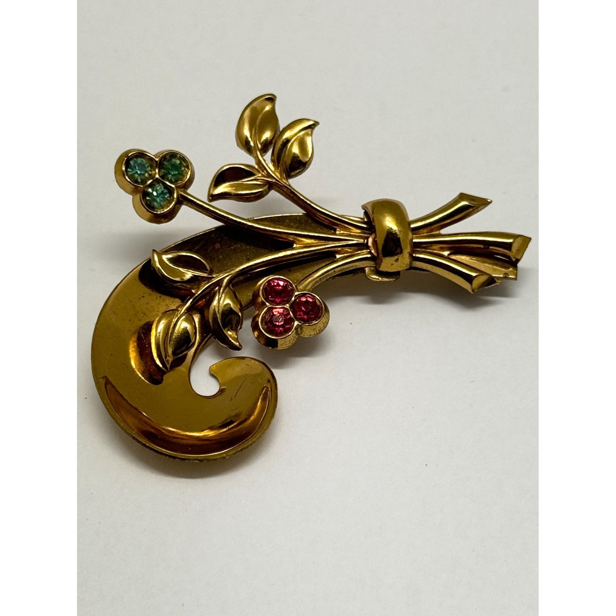 Vintage Vintage Coro rhinestone flower brooch pin Size ONE SIZE - 4 Thumbnail