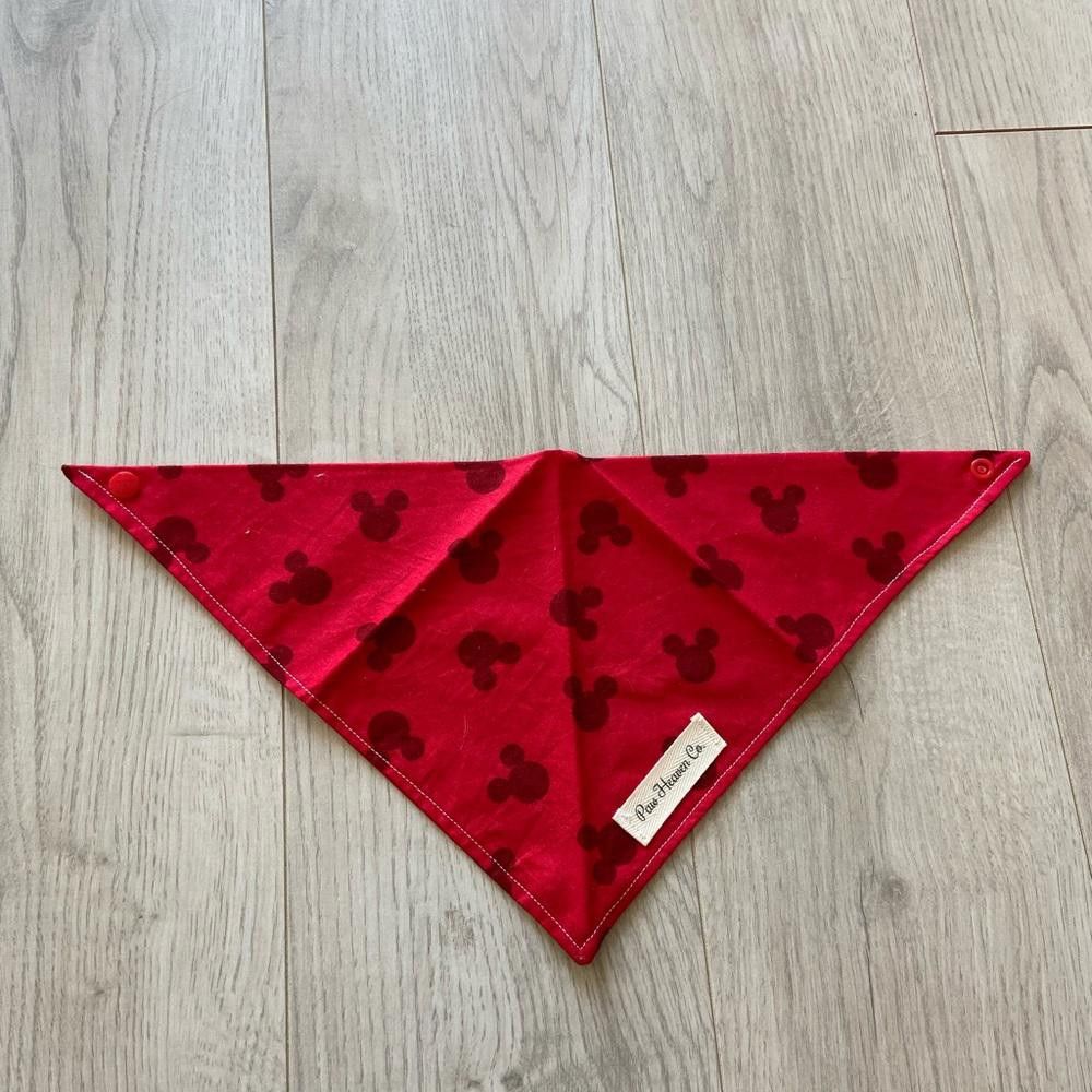 Designer Paw Heaven Co Red Mickie Mouse Dog Bandana Size ONE SIZE - 1 Thumbnail