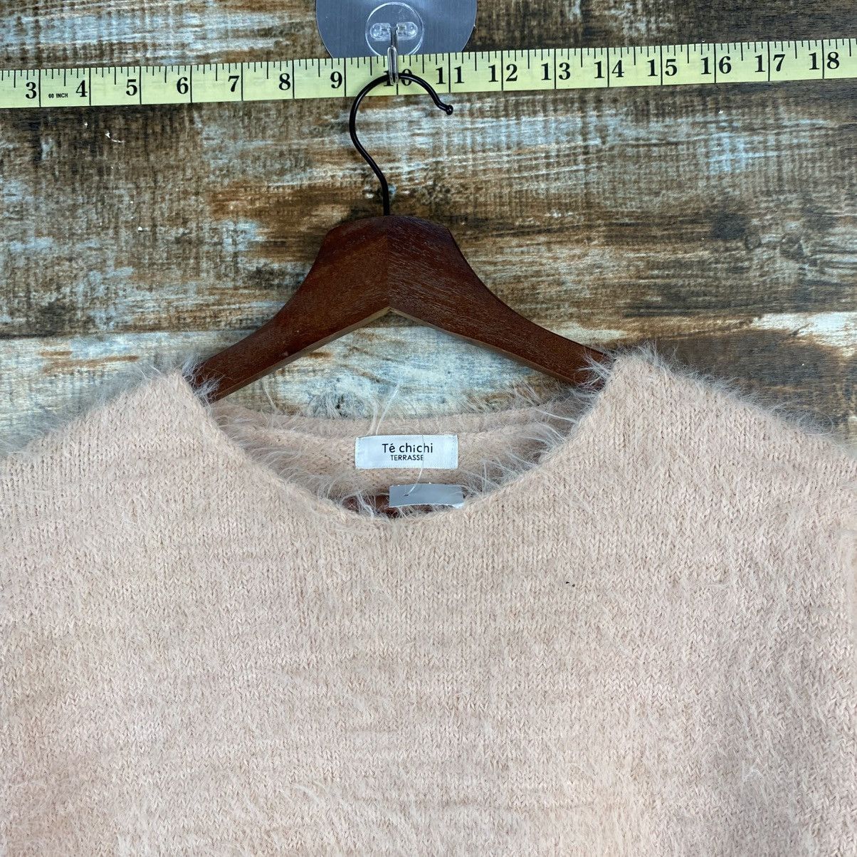 Japanese Brand DL Te Chichi Pink Mohair fur shaggy Knitwear #C1086 Size XS / US 0-2 / IT 36-38 - 4 Thumbnail