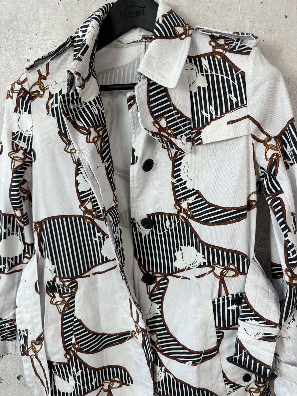 Aquascutum Aquascutum Heritage Floral White Cotton Belt Trench Coat Size XS / US 0-2 / IT 36-38 - 13 Thumbnail