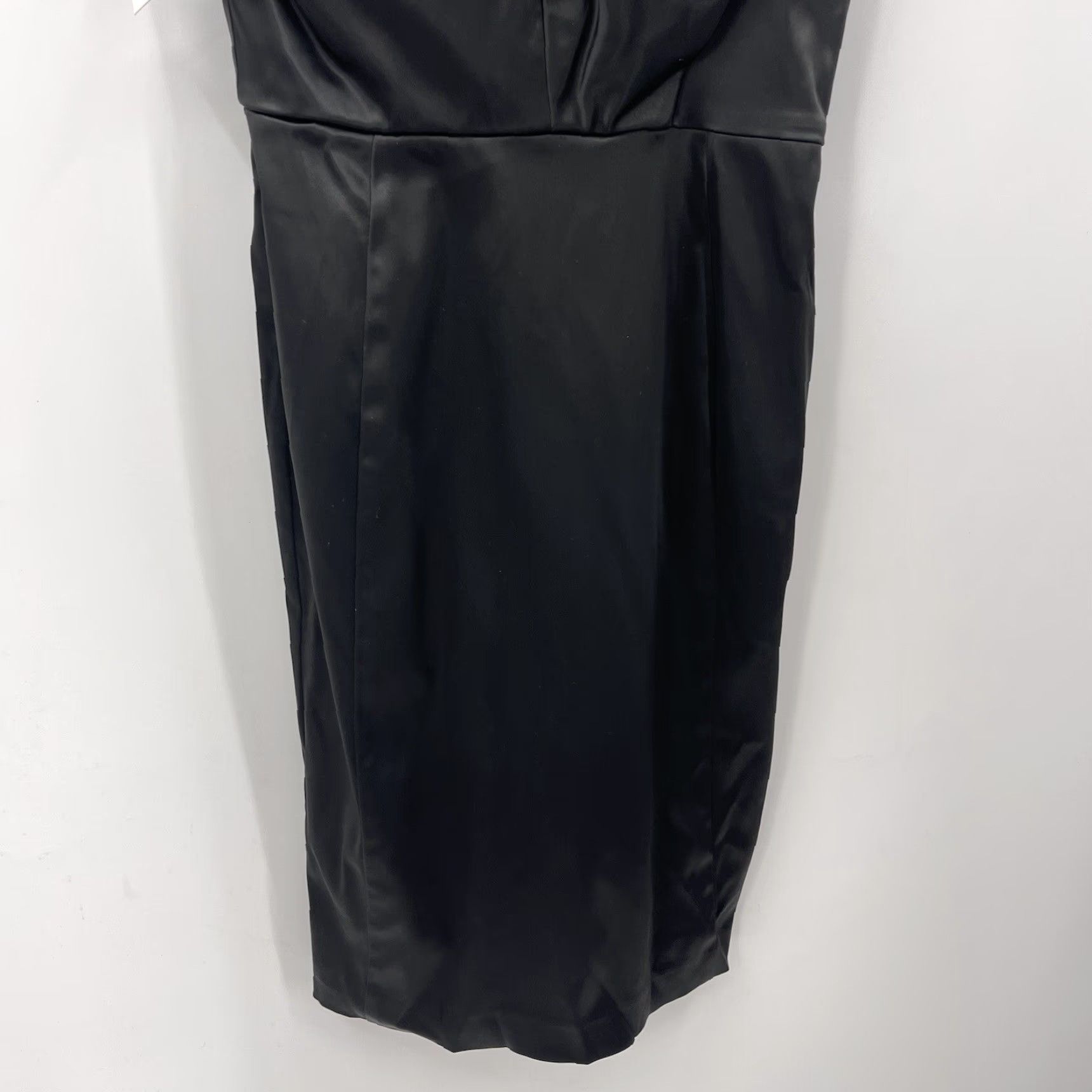 Vintage VINTAGE Dina BAR-El Dress Womens Small S Black Mini One Shoulder 90s y2k Silk Satin Dress Length: Short Sleeveless Party/Cocktail Mens? Girls? Size S / US 4 / IT 40 - 4 Thumbnail