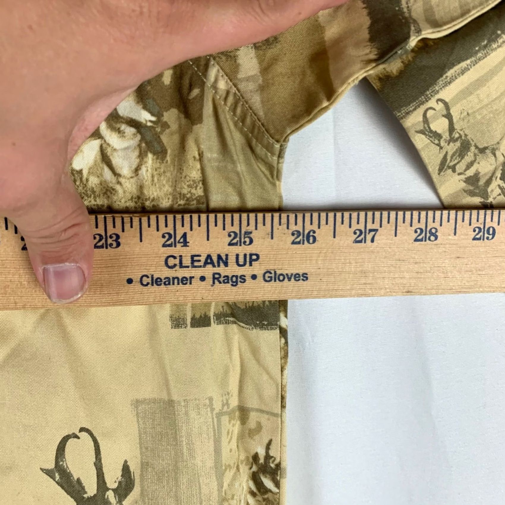 Vintage Columbia Button-Down Shirt Mens XL Tan Prairie Goat Print River Lodge HM7106-115 Size US XL / EU 56 / 4 - 5 Thumbnail