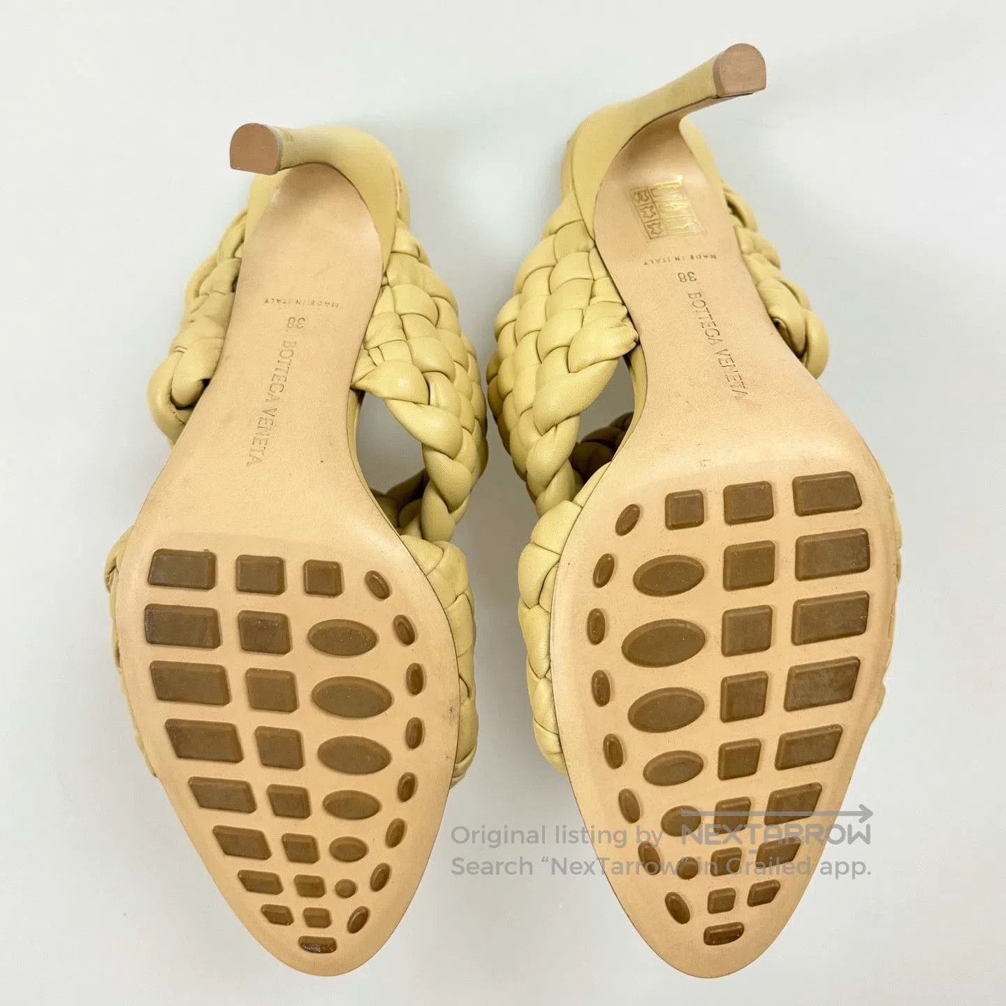 Bottega Veneta Bv Milk Yellow Woven Heels. Size US 7 / IT 37 - 3 Thumbnail