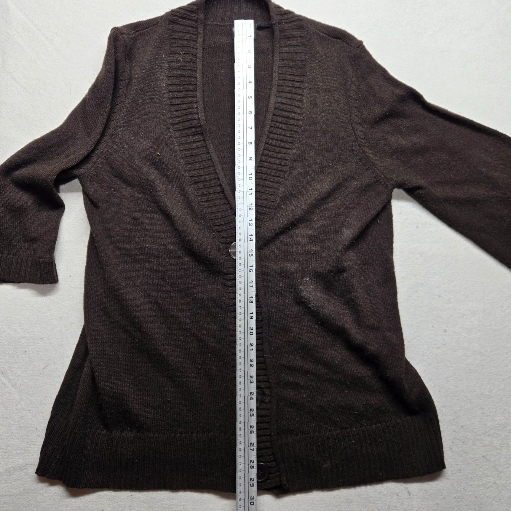 Vintage Bobbie Brooks Cardigan Adult Large Womens Brown Solid Knit Open Front Size L / US 10 / IT 46 - 6 Thumbnail