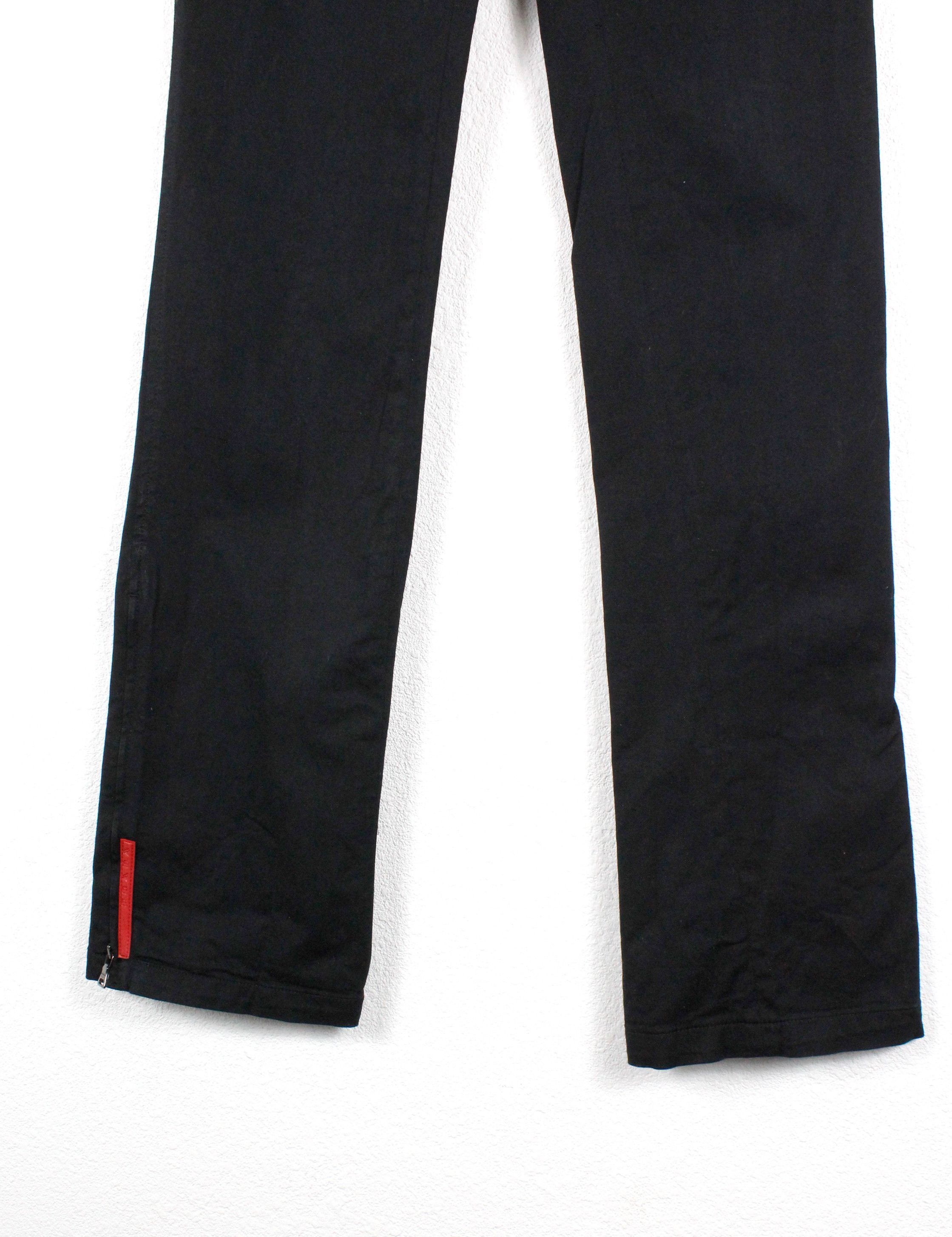 Prada Womens Prada Y2K Red Rubber Logo Moto Track Cotton Pants Size 25" / US 0 / IT 36 - 2 Thumbnail