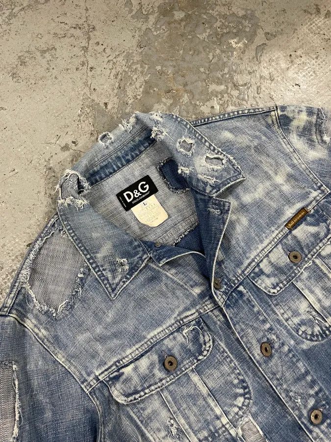 Dolce & Gabbana Dolce & Gabbana Destroyed Denim Jacket Size US M / EU 48-50 / 2 - 6 Thumbnail