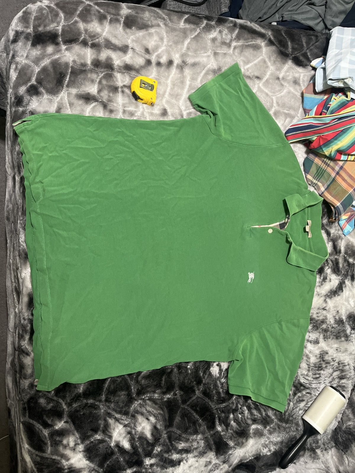 Image of Lime Green Burberry Polo, Men's (Size XL)