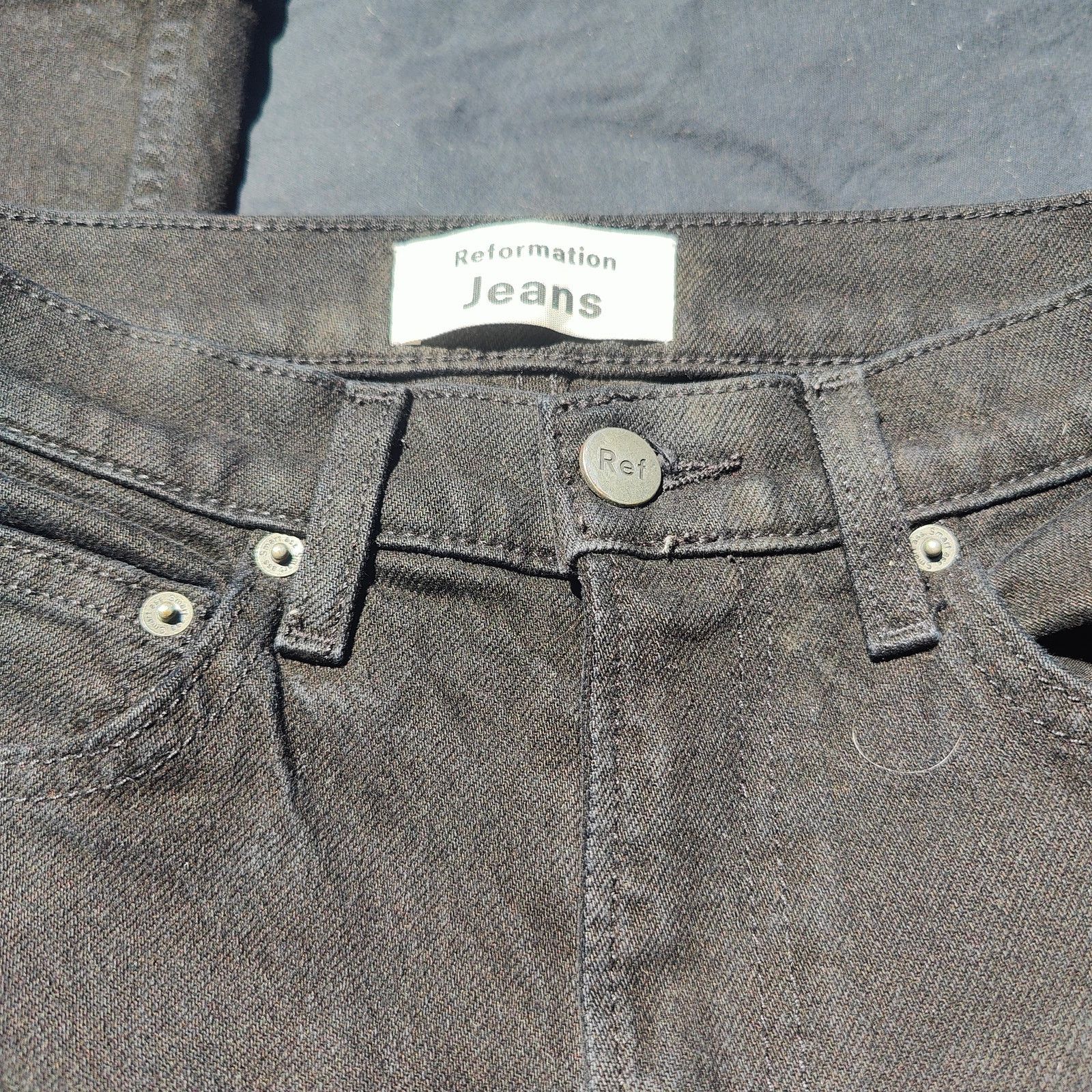 Reformation Reformation Liza High Rise Straight Jeans Womens 23 Black Size 23" - 6 Thumbnail