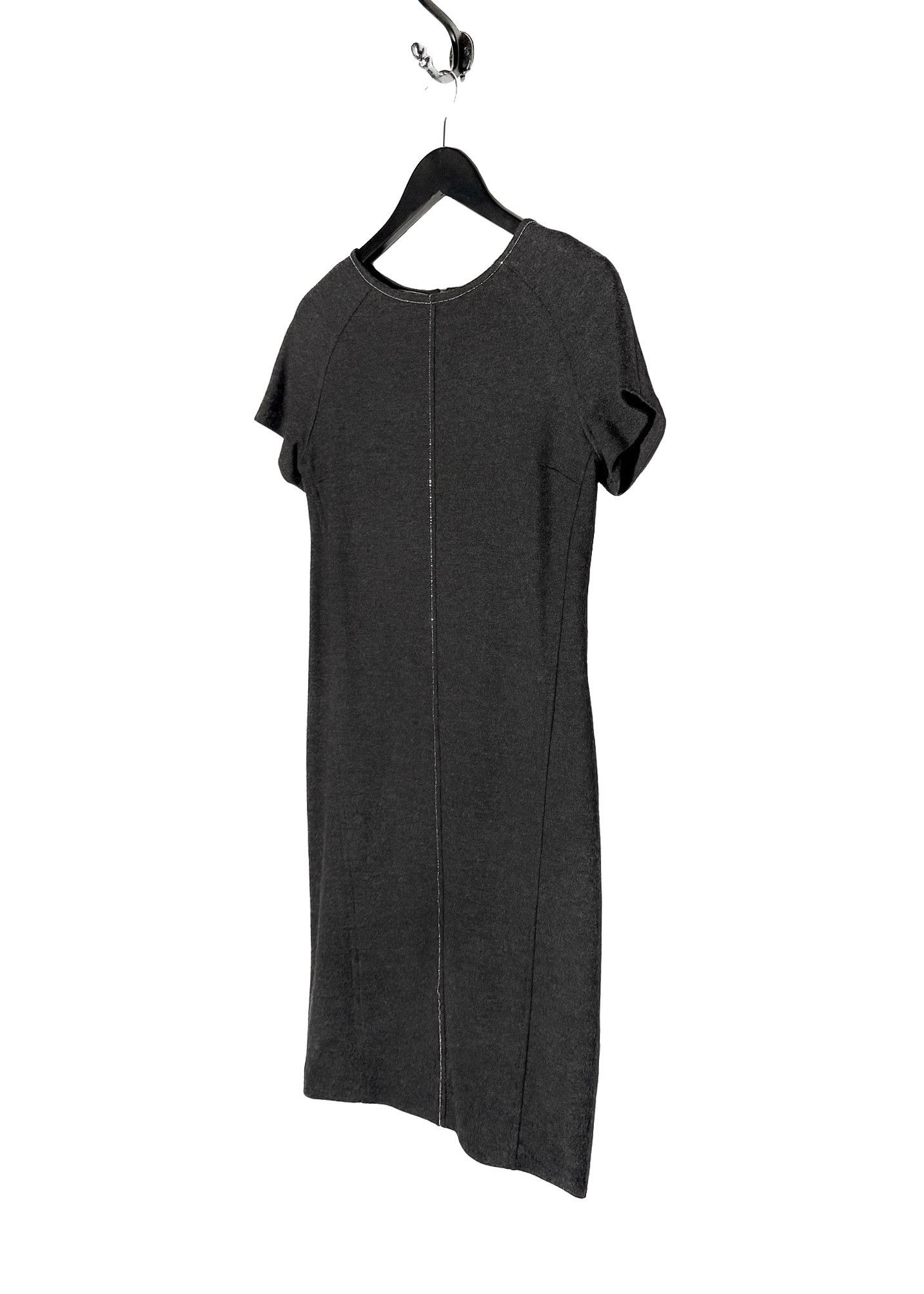 Brunello Cucinelli Brunello Cucinelli Charcoal Wool Monili Accent Dress Size XS / US 0-2 / IT 36-38 - 2 Thumbnail