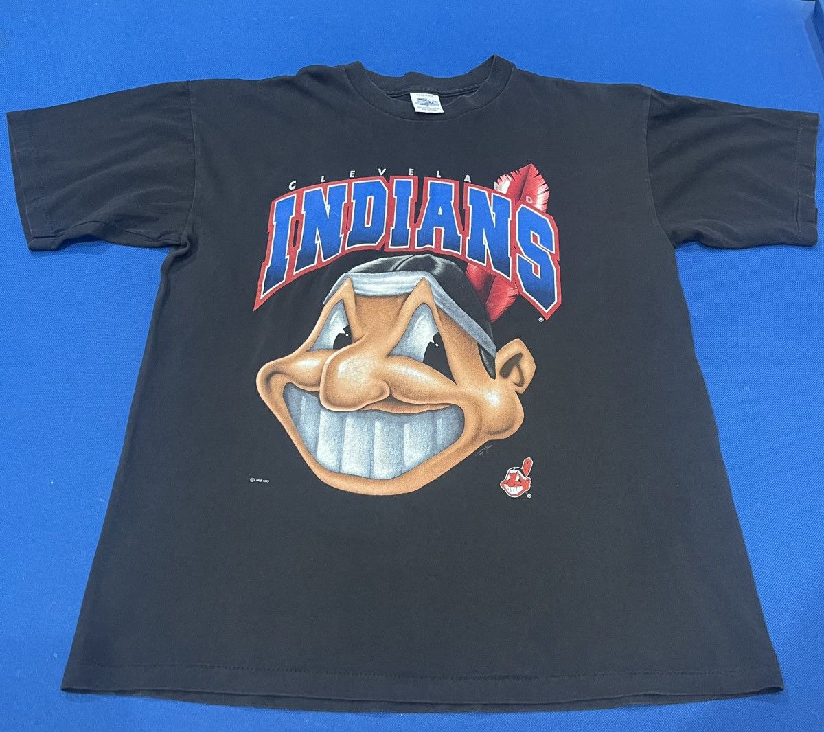 Salem Sportswear × Vintage Cleveland Indians T Shirt Size US L / EU 52-54 / 3 - 1 Thumbnail